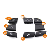 BMW 5 Series Sedan (2011-2019) Black Steering Wheel Button Sets Model A3 (F10)-2