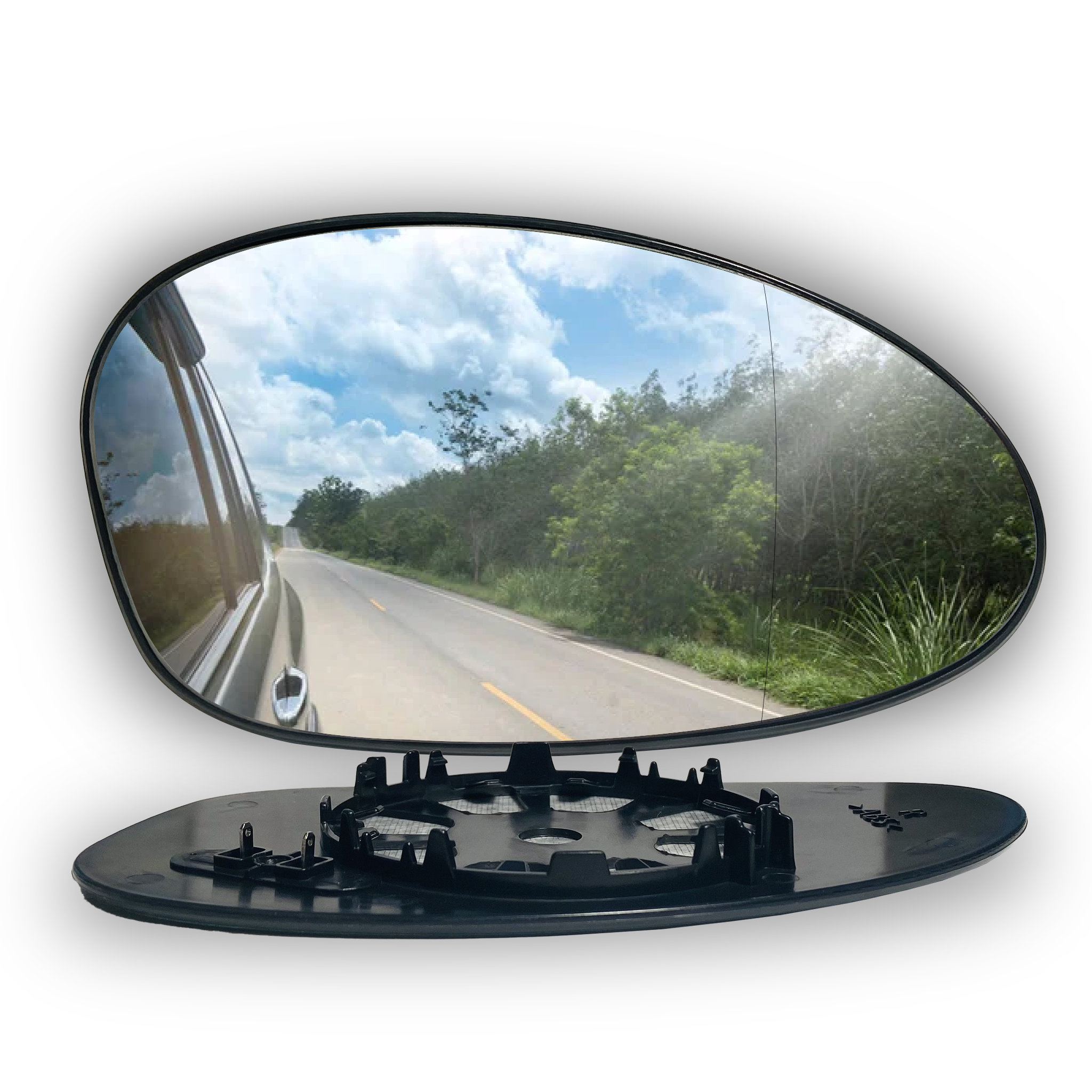 Right Side (Driver Side) Rear View Mirror Glass for BMW 3 Series E90 Sedan (2004-2008) with Plastic Frame (Double Curvature)-4