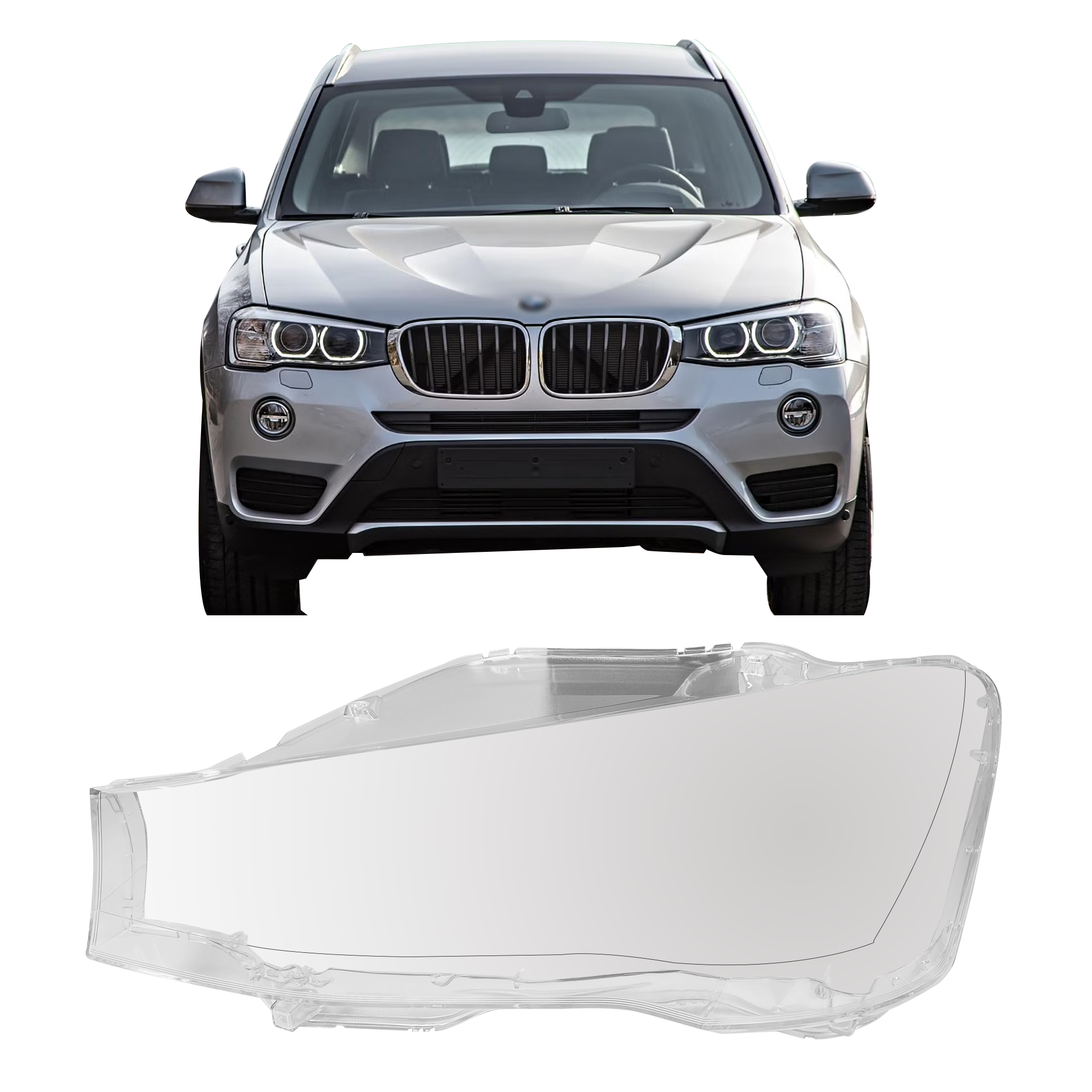 Left (Passenger Side) Headlight Lens for BMW X3 F25 (2014-2017)-5