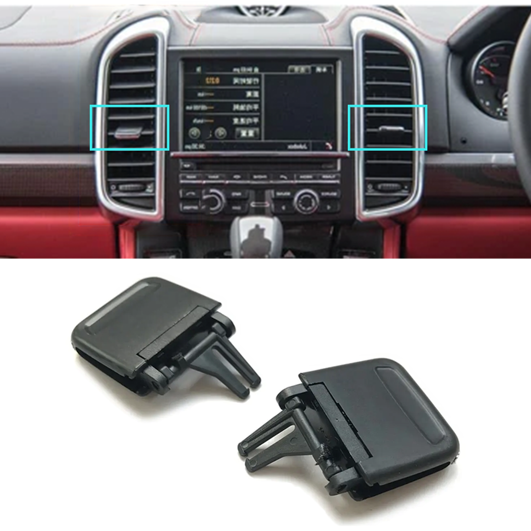 Buy Black Central or Front Left Right or Rear AC Vent Grille Clip Slider Set For Porsche Cayenne 958 SUV (2010-2017) All Are same 2 Pieces Set