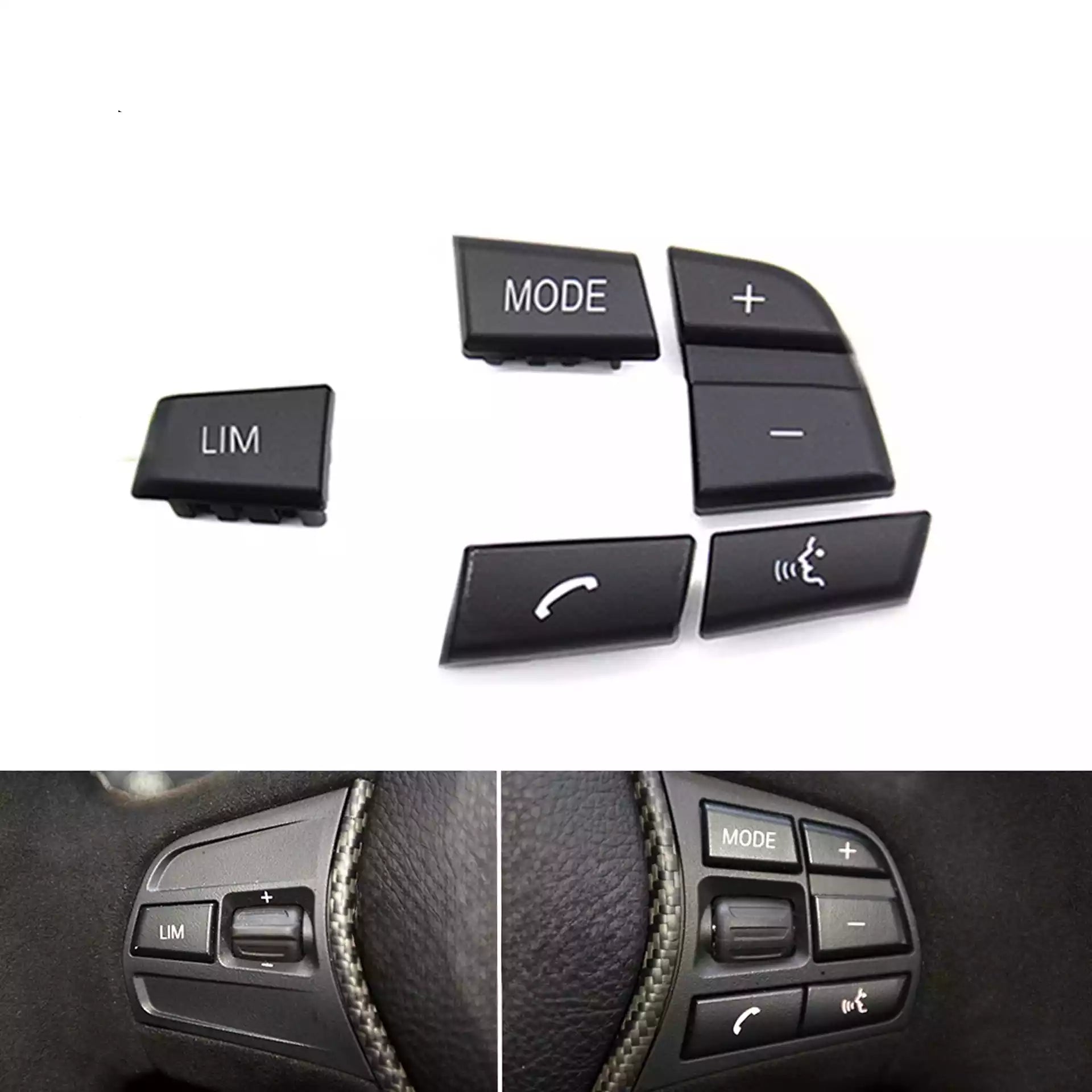 BMW 5 Series Sedan (2011-2019) Black Steering Wheel Button Sets Model A (F10) 1
