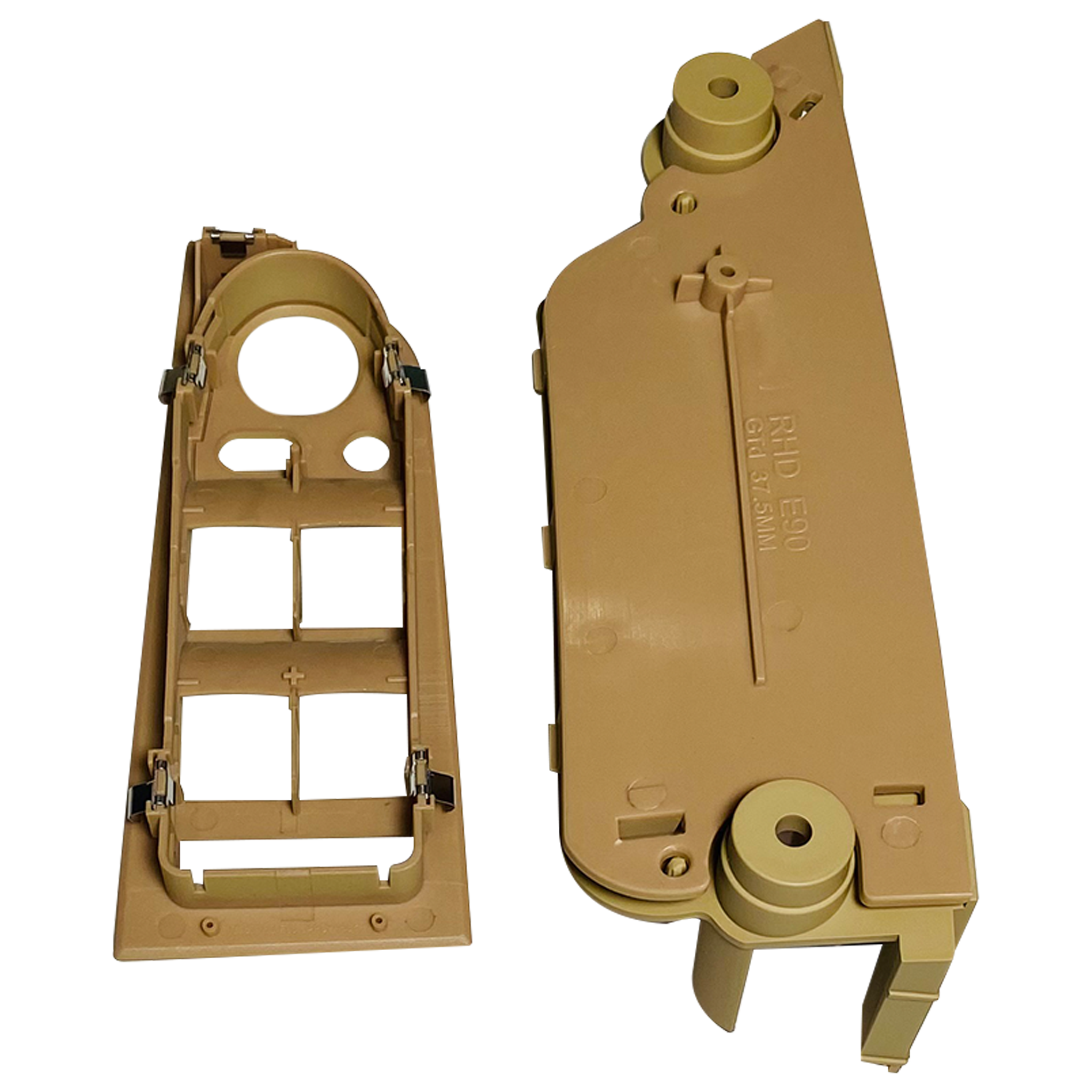 BMW 3 SERIES E90 FRONT RIGHT DRIVER SIDE PULL HANDLE WITH WINDOW SWITCH PANEL BEIGE (35.5cm)-2