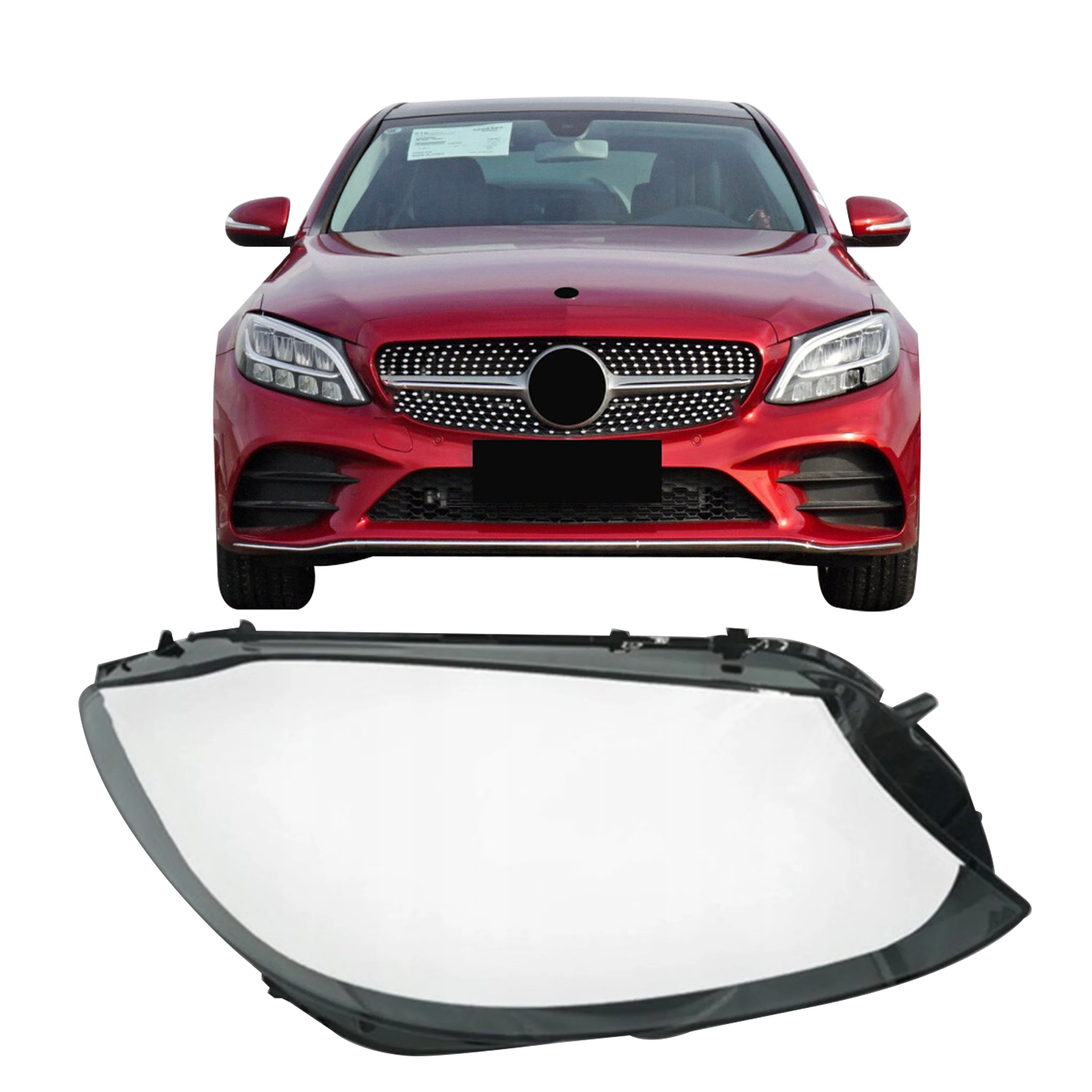 Right (Driver Side) Headlight Lens for Mercedes Benz C-Class W205 (2019-2020)-3