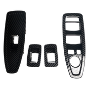 BMW 3 Series F30 Sedan (2011-2019) Carbon Fiber Front Armrest With Window Switch Cover Panel Set-1