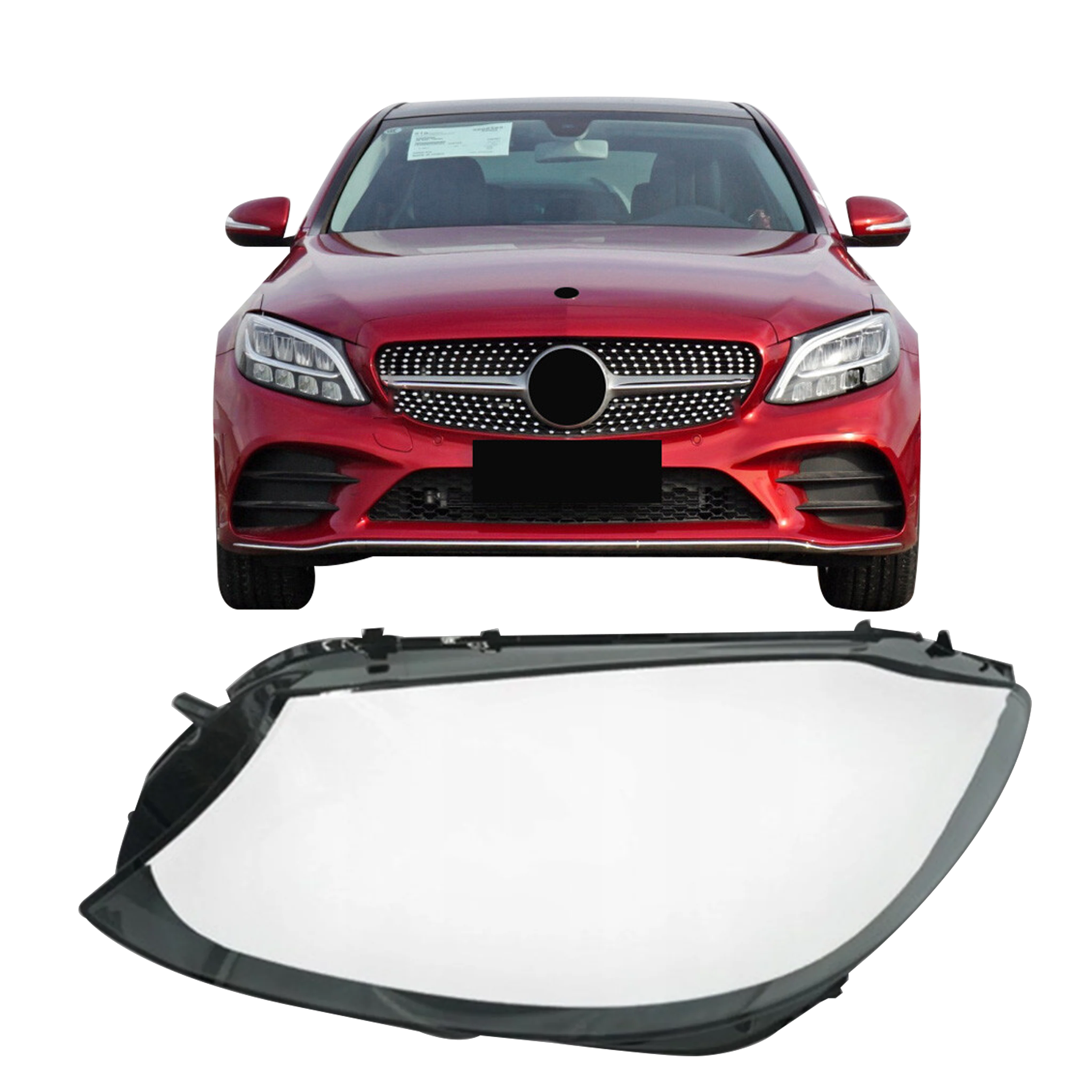 Left (Passenger Side) Headlight Lens for Mercedes Benz C-Class W205 (2019-2020)-4