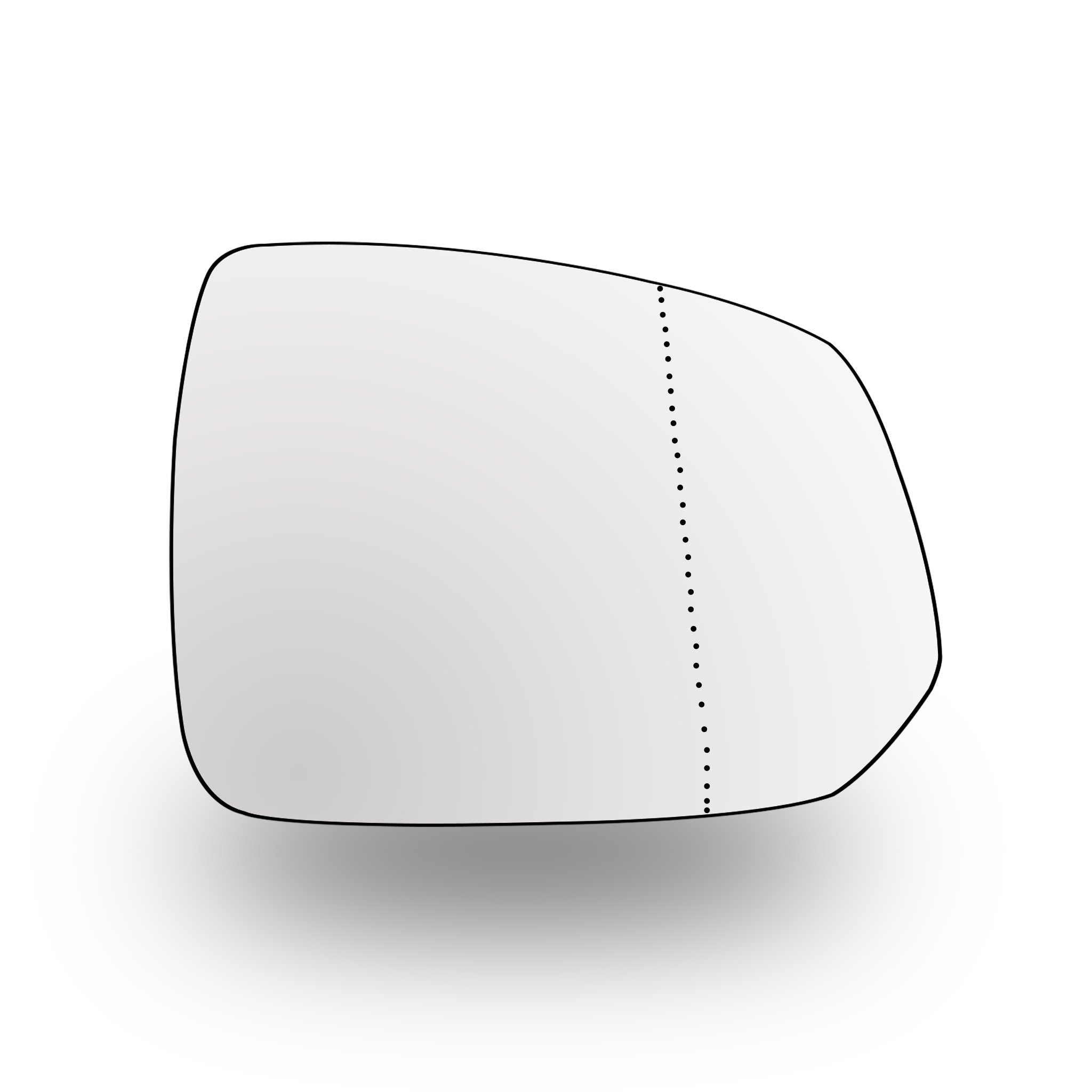 Right Side (Driver Side) Rear View Mirror Glass for Volvo XC90 SUV (2014-2019) (Double Curvature)-4