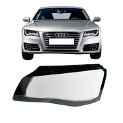Left Side (Passenger Side) Headlight Lens Cover for Audi A8 D4/4H Facelift (2010–2014)–Matrix LED with Zig-Zag DRL-4