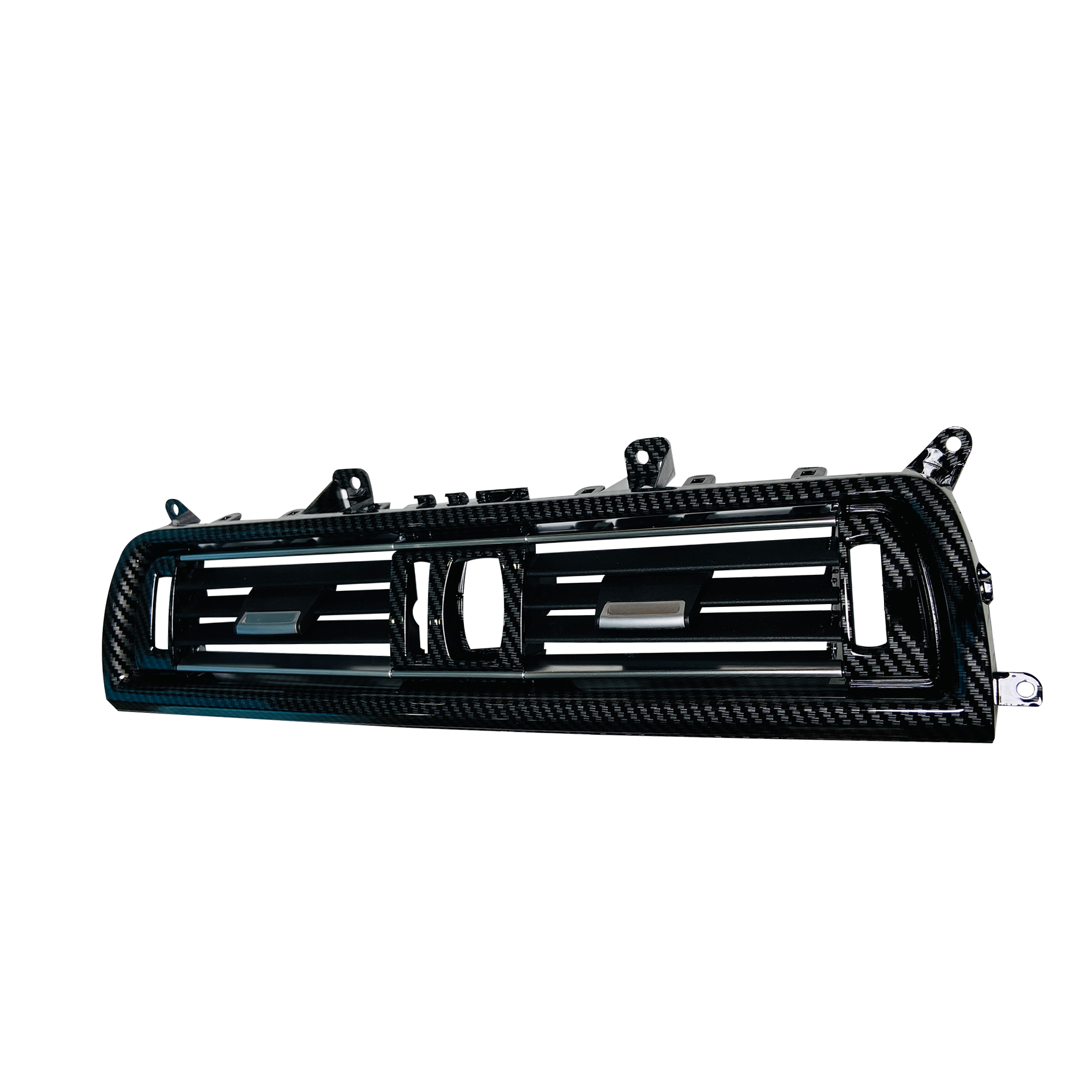 BMW 5 Series F10 Central AC Vent Grille Set - Chrome & Carbon Fiber (2010-2016)-1