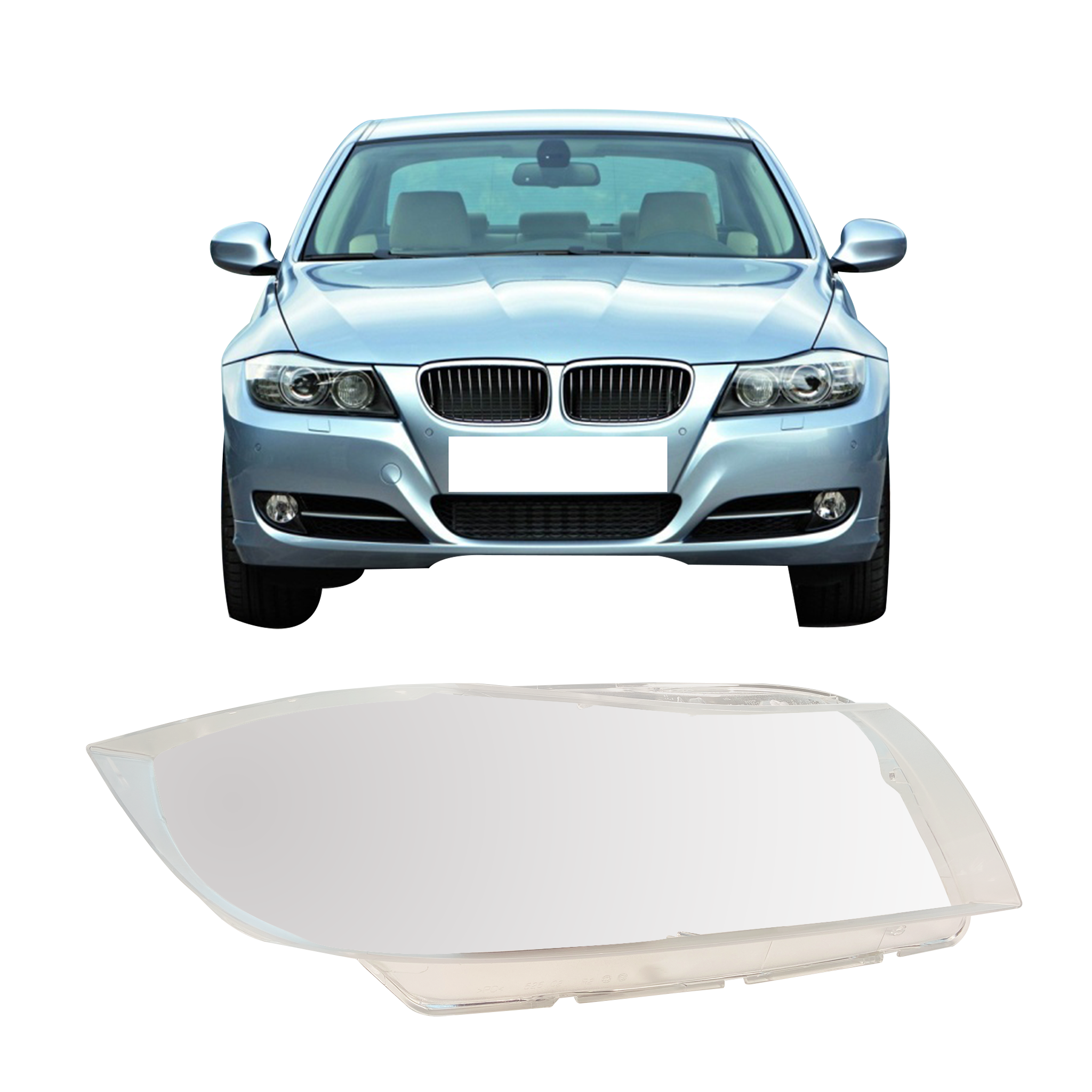 Right (Driver Side) Headlight Lens for BMW 3 Series E90 (2008-2012)-3