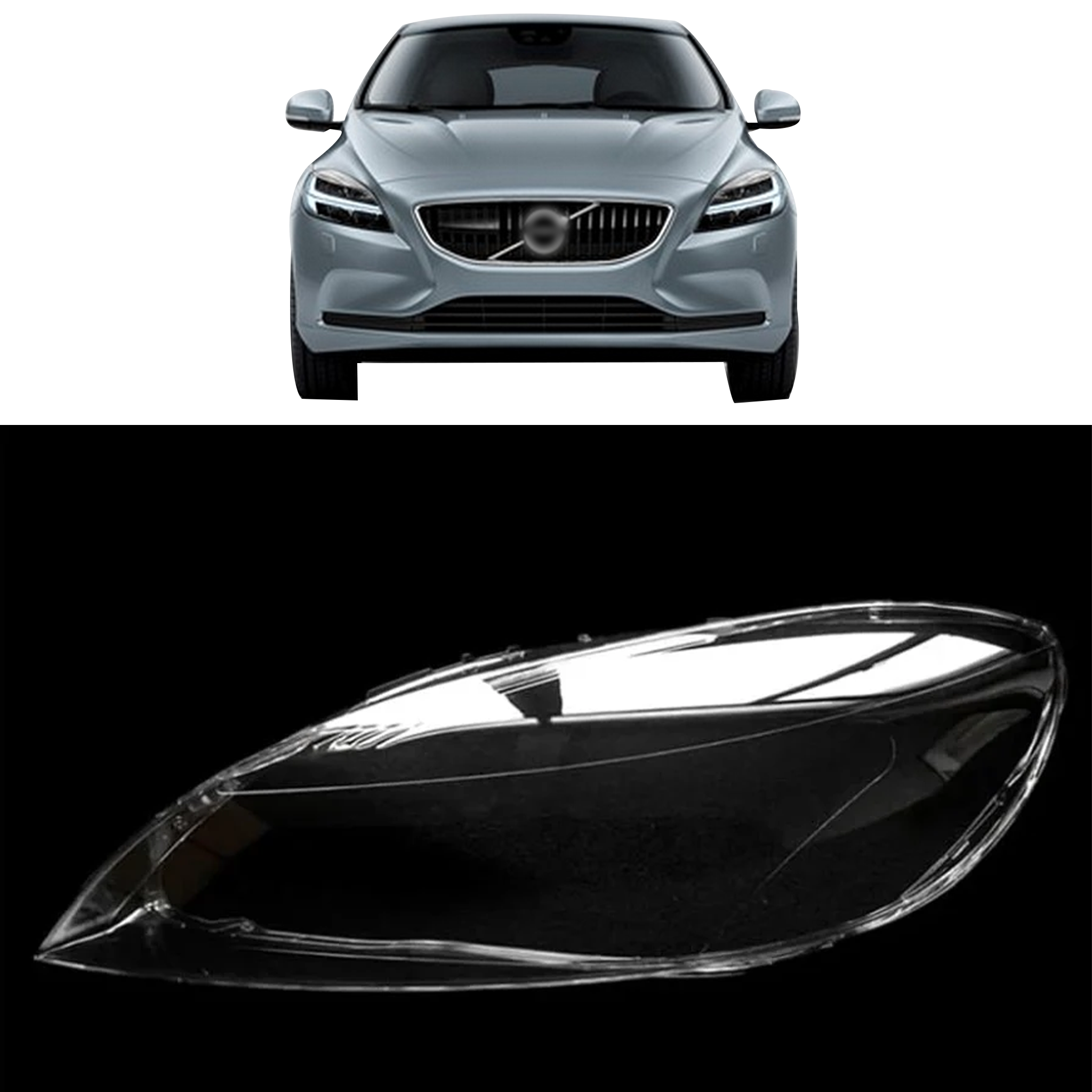 Left (Passenger Side) Headlight Lens for VOLVO V40 (2017-2020)-2