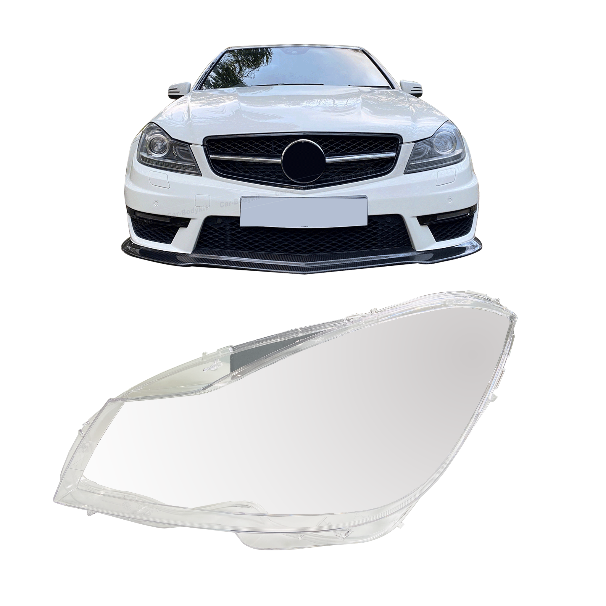 Left (Passenger Side) Headlight Lens for Mercedes-Benz C Class W204 (2011-2014)-2