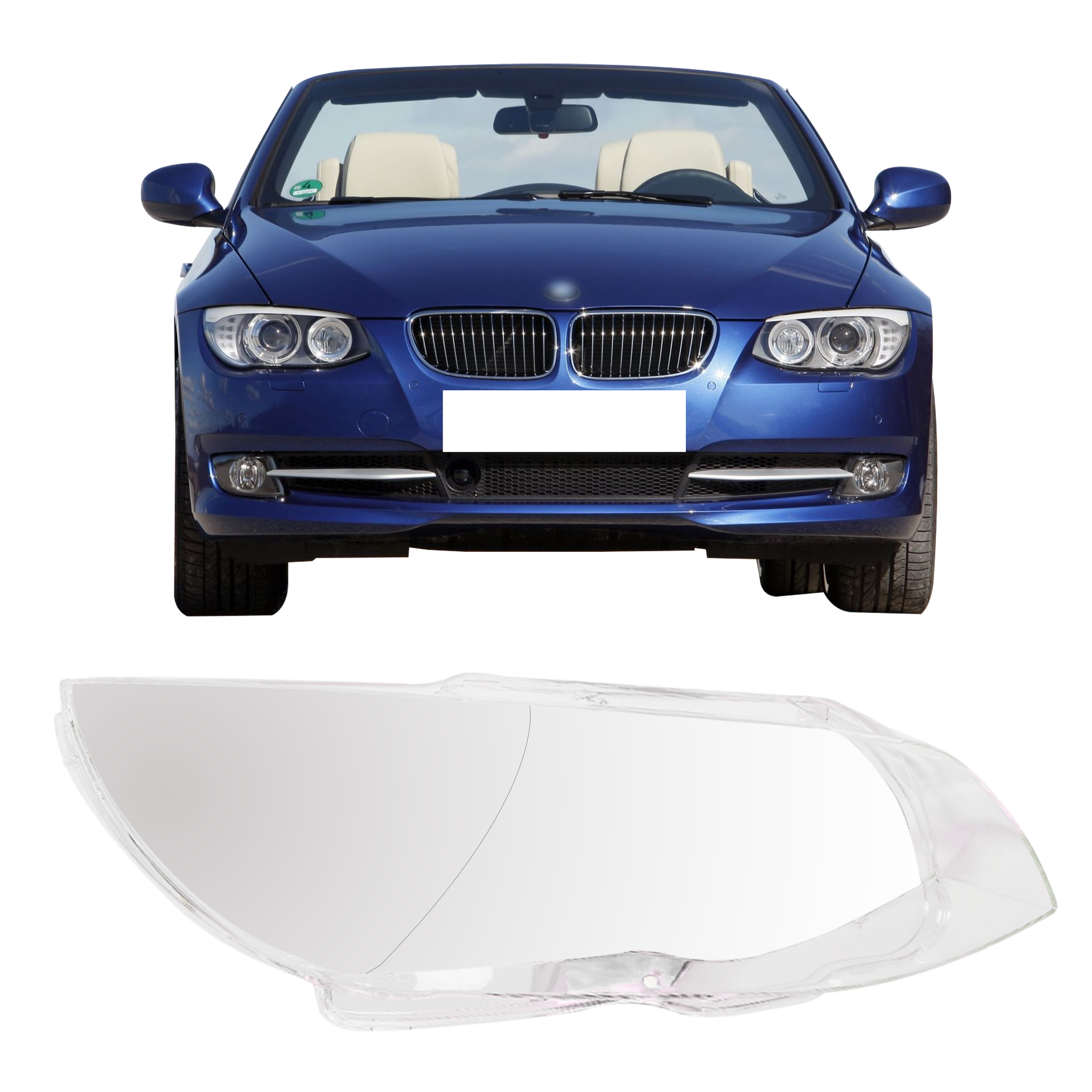 Right (Driver Side) Headlight Lens for BMW 3 Series E93 (2010-2014)-1