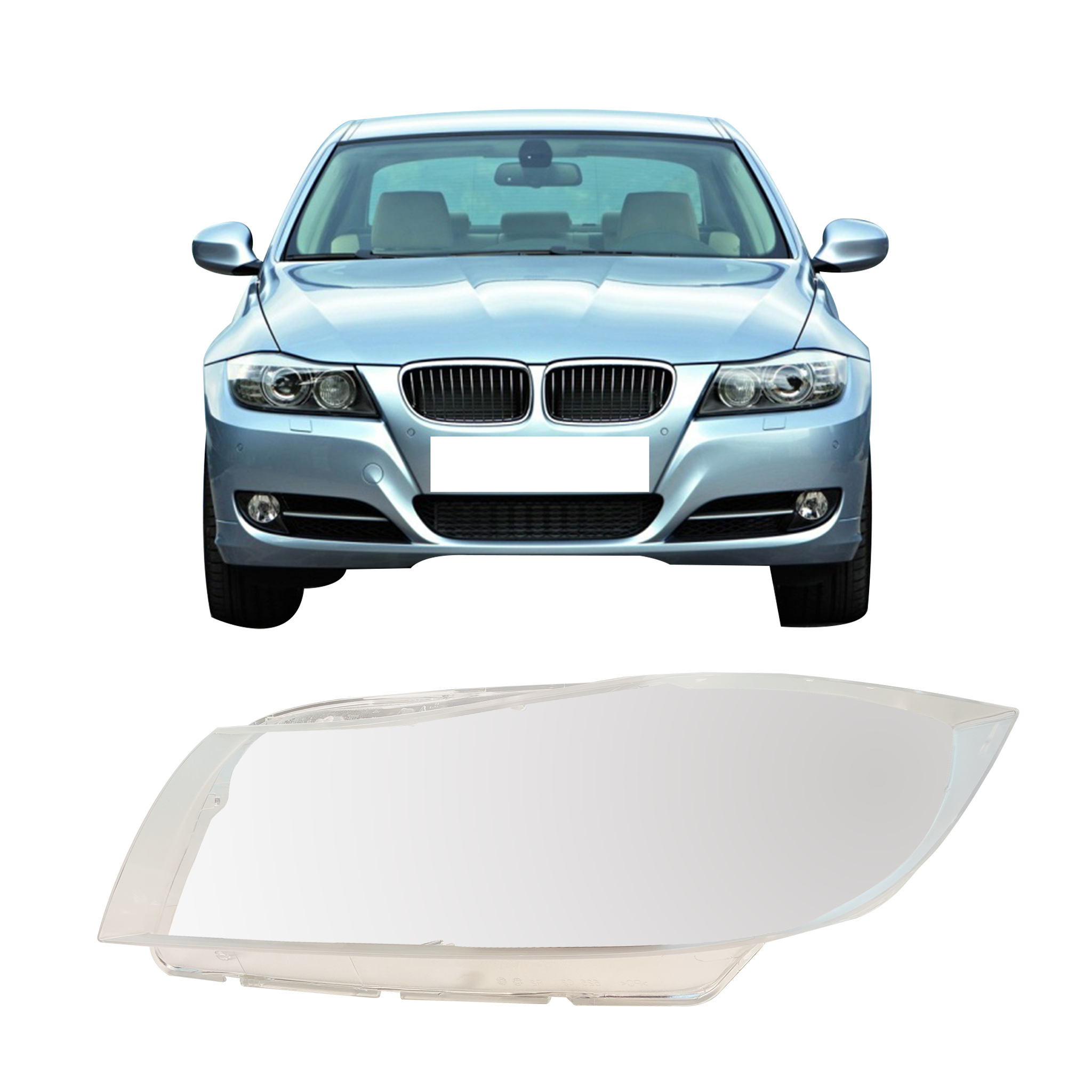 Left (Passenger Side) Headlight Lens for BMW 3 Series E90 (2008-2012)-3