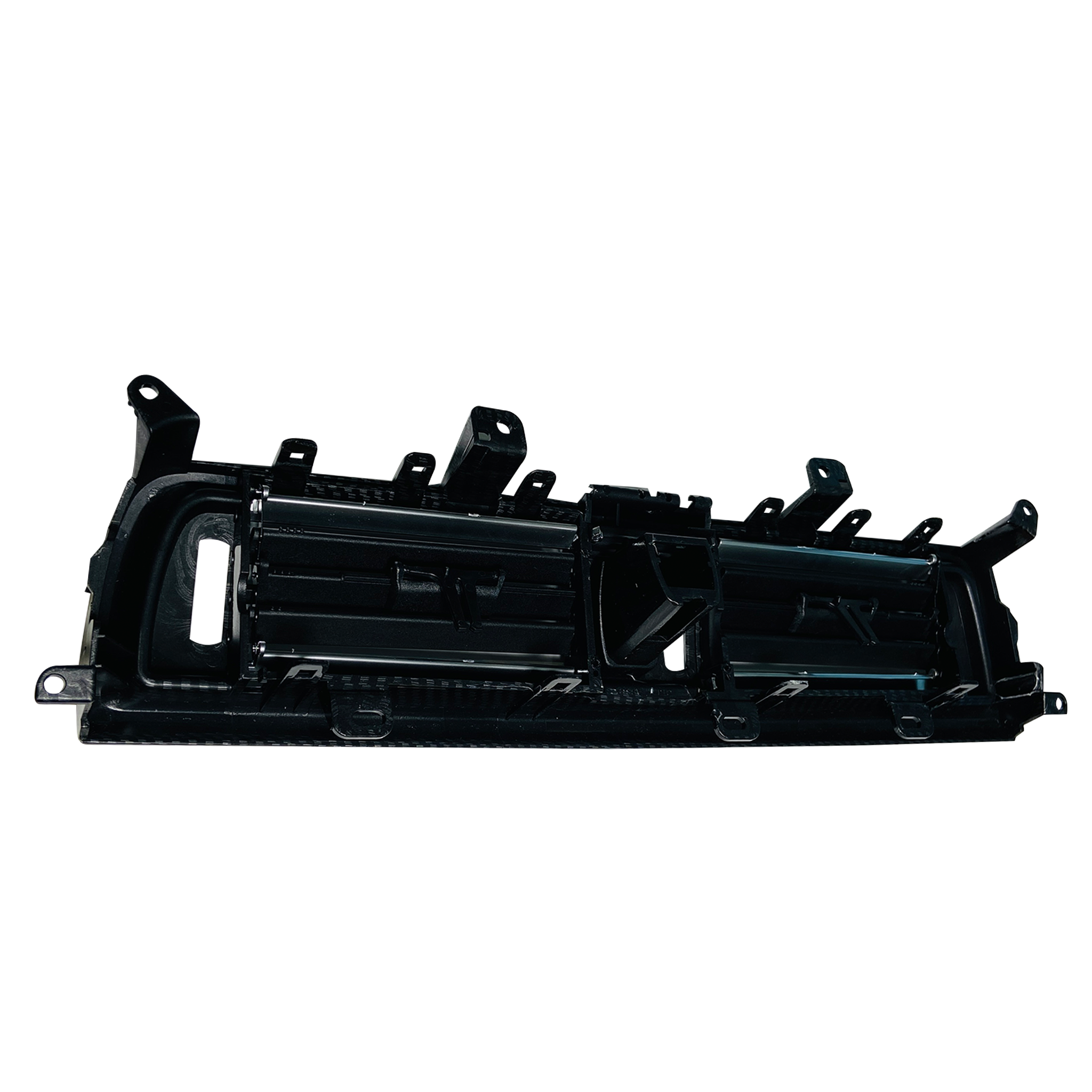 BMW 5 Series F10 Central AC Vent Grille Set - Chrome & Carbon Fiber (2010-2016)-1