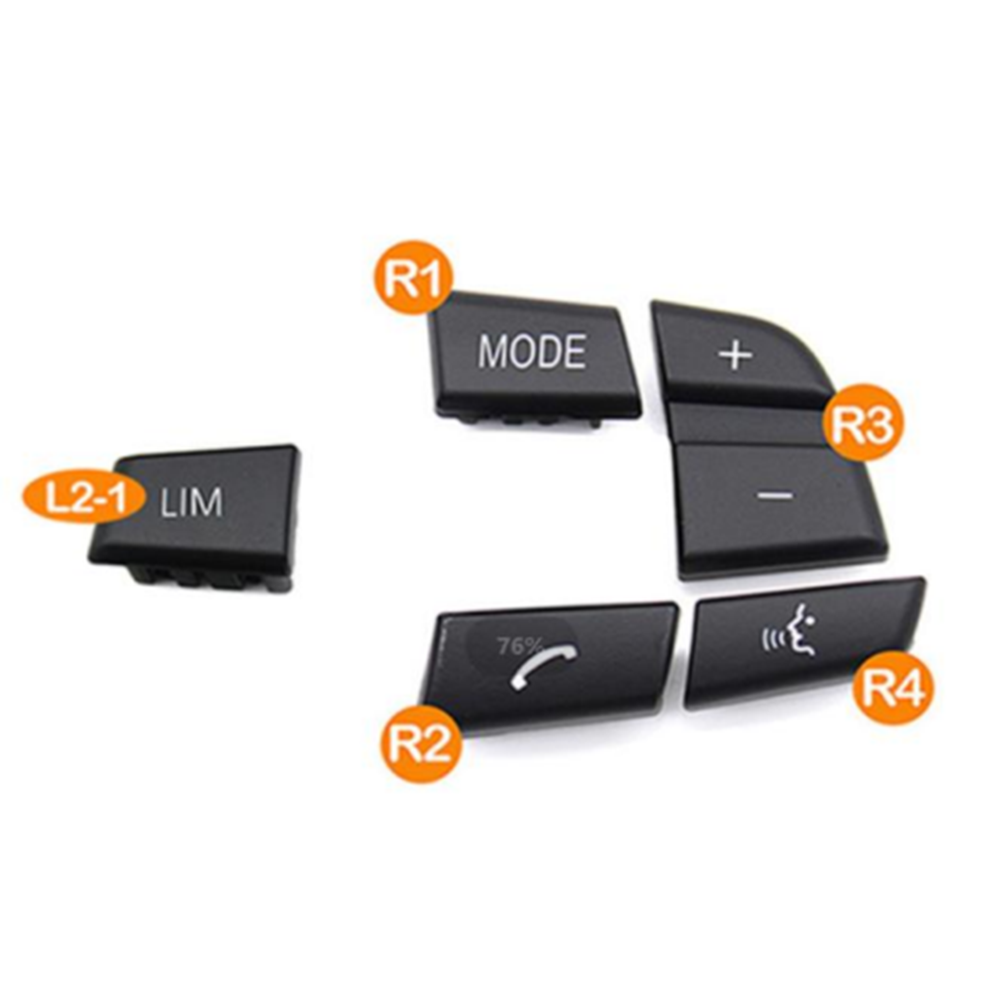 Black Steering Wheel Button Sets Model A1 for BMW 5 Series F10 Sedan (2011-2019)