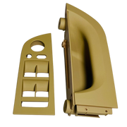 BMW 3 SERIES E90 FRONT RIGHT DRIVER SIDE PULL HANDLE WITH WINDOW SWITCH PANEL BEIGE (35.5cm)-2