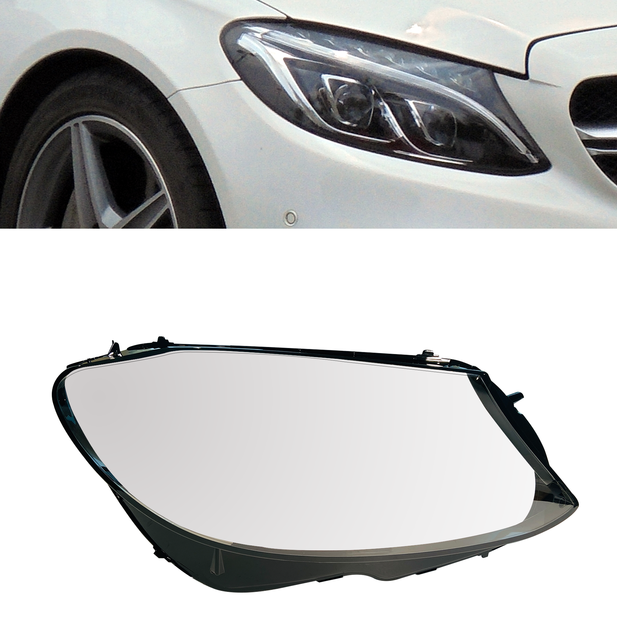 Right (Driver Side) Headlight Lens for Mercedes Benz W205 (2015-2018)-6