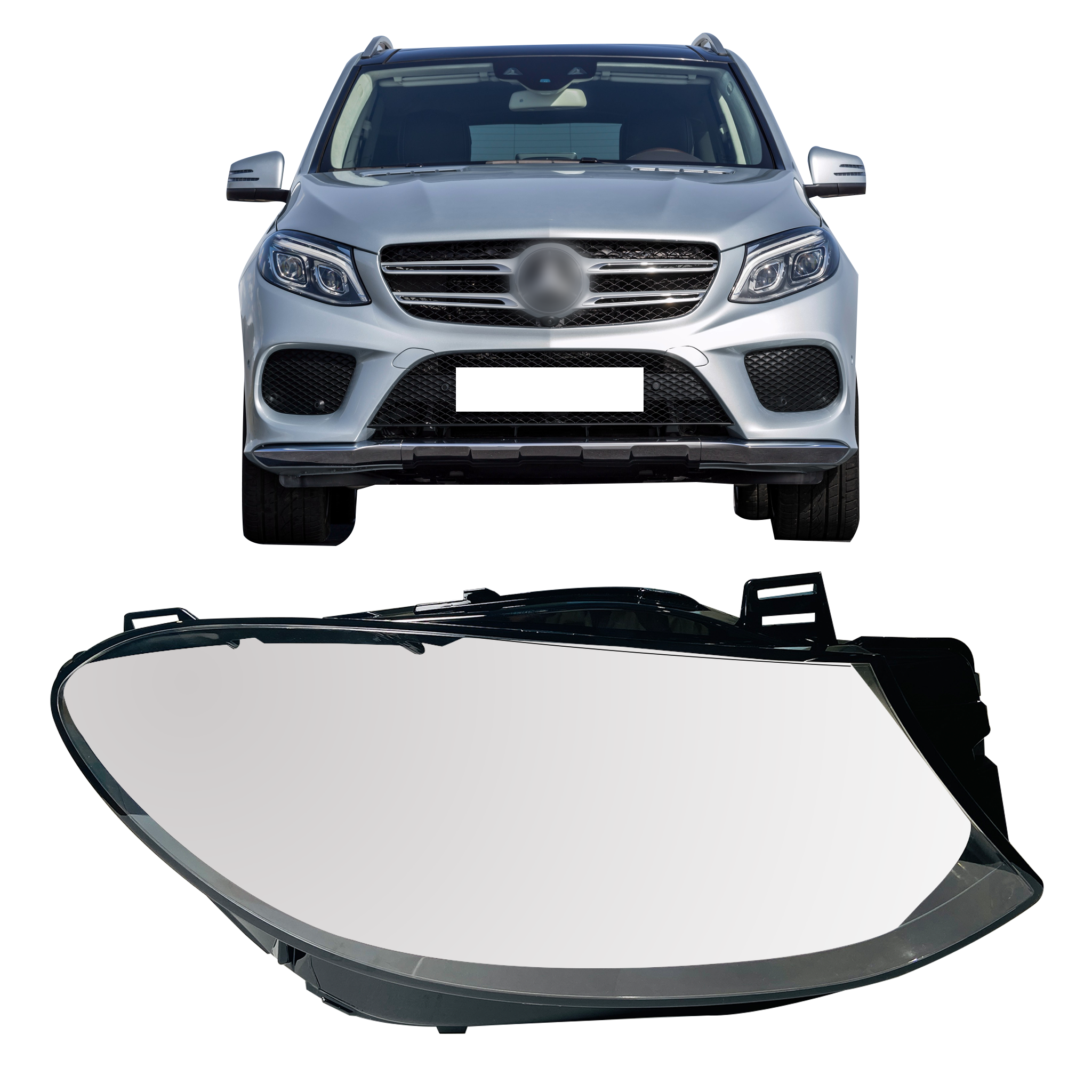 Right (Driver Side) Headlight Lens for Mercedes Benz GLE W166 (2015-2019)-5