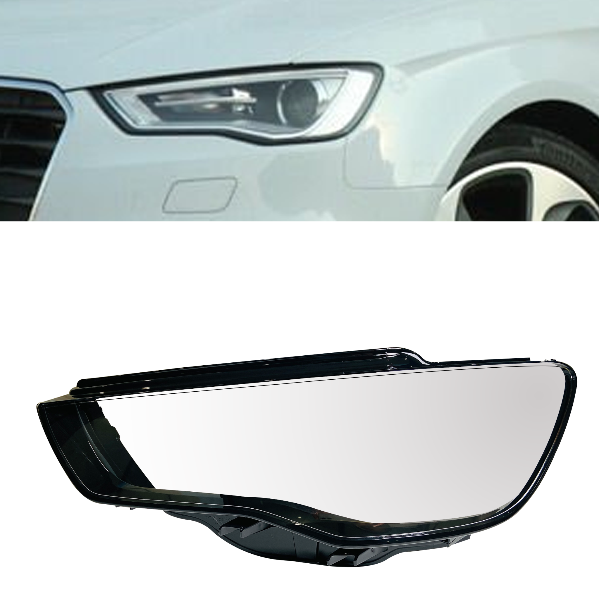 Left (Passenger Side) Headlight Lens for Audi A3 (2013-2015)-6