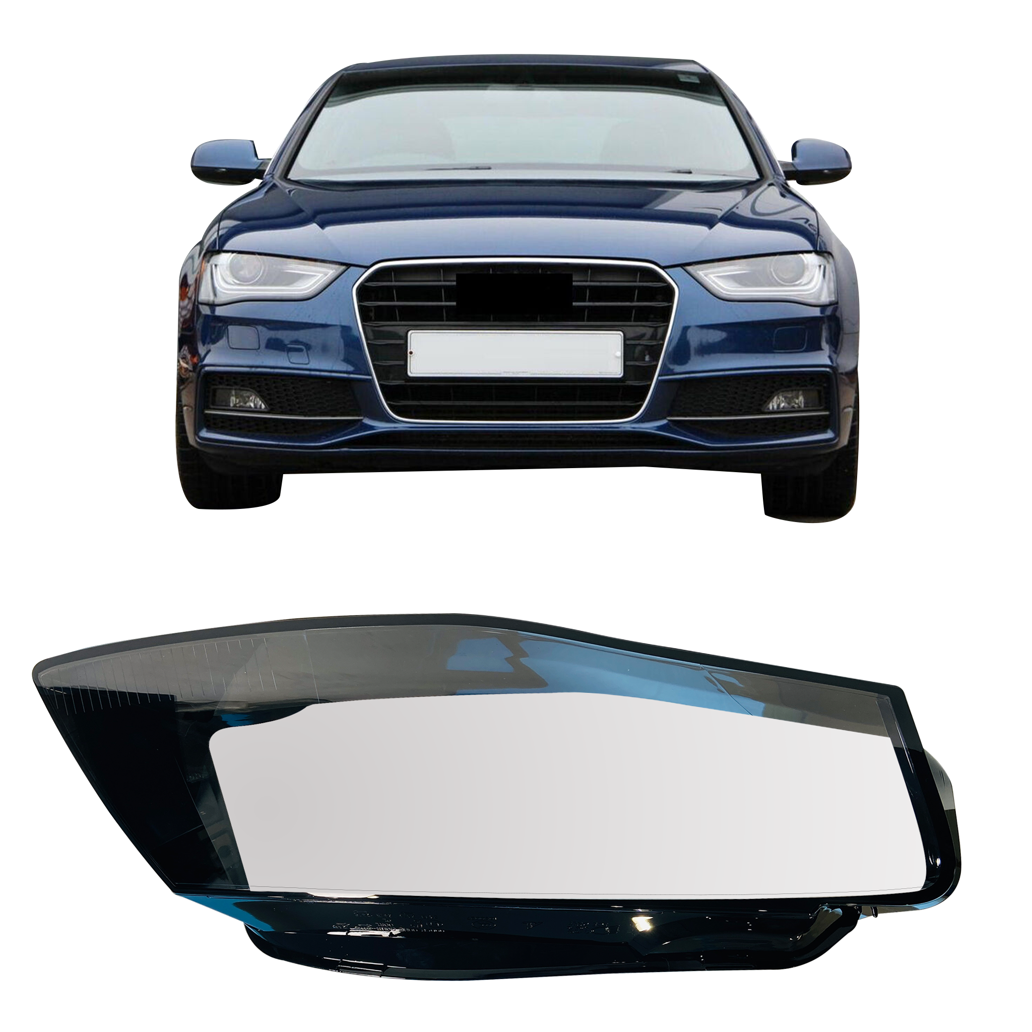 Right (Driver Side) Headlight Lens for Audi A4 B8 (2012-2015)-6