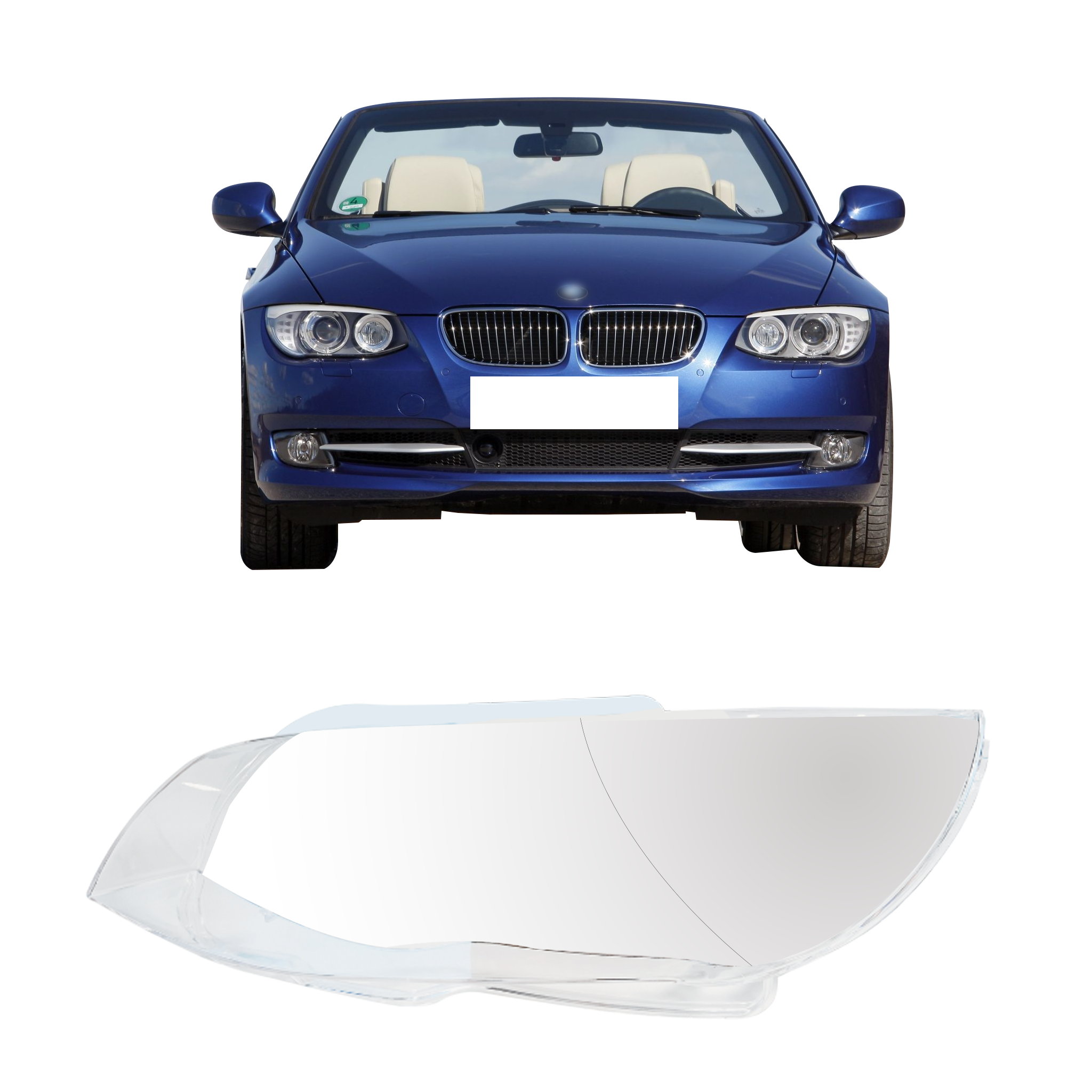 Left (Passenger Side) Headlight Lens for  BMW 3 Series E93 (2010-2014)-5