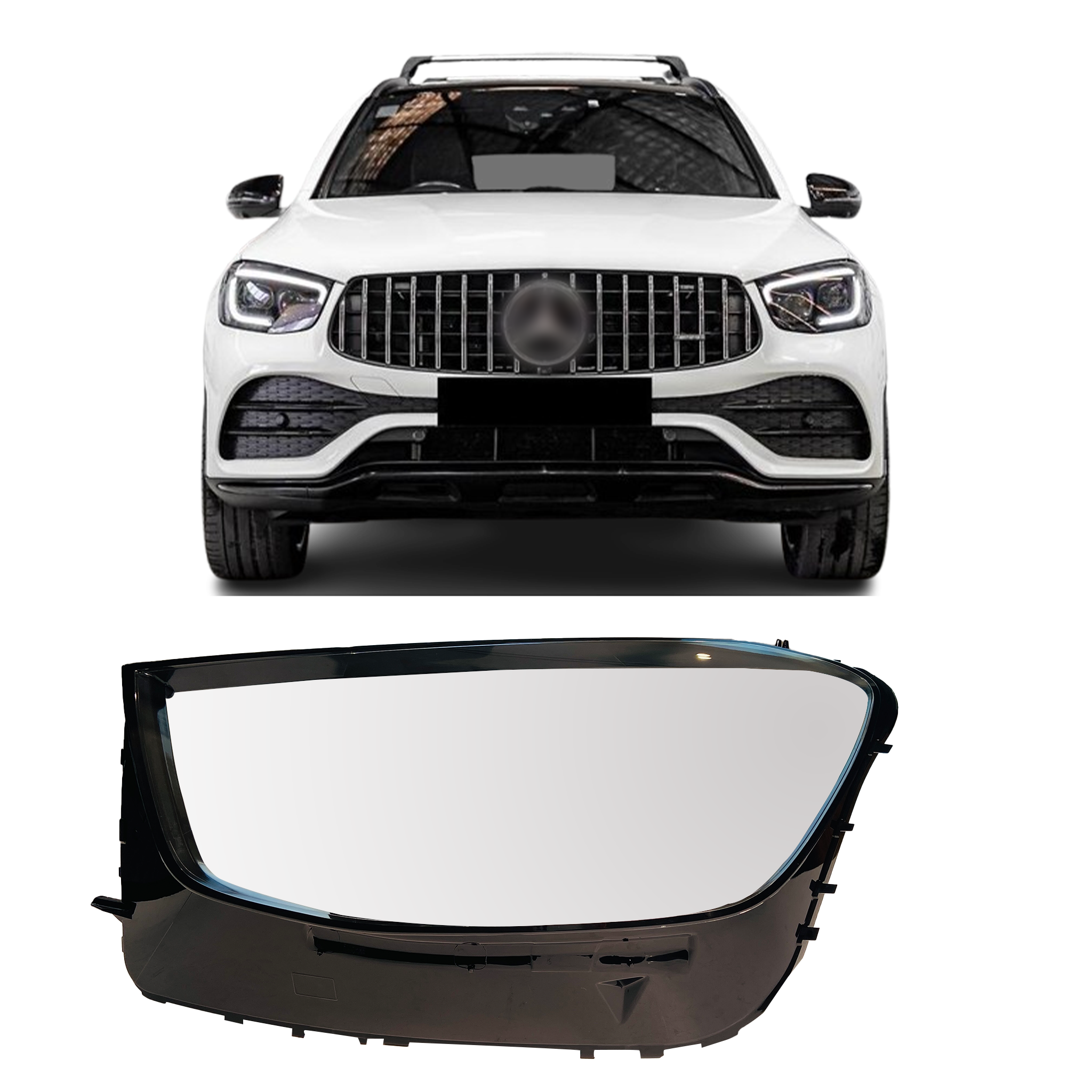 Left (Passenger Side) Headlight Lens for Mercedes Benz GLC-Class X253 (2019-2022)-5