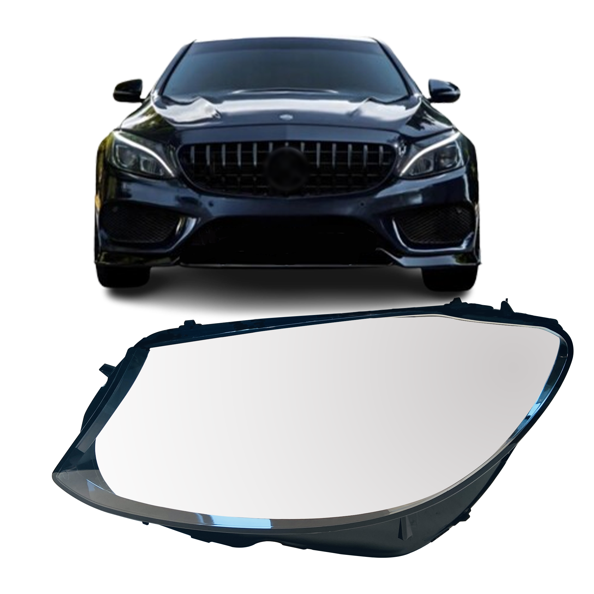 Left (Passenger Side) Headlight Lens for Mercedes Benz W205 (2015-2018)-3