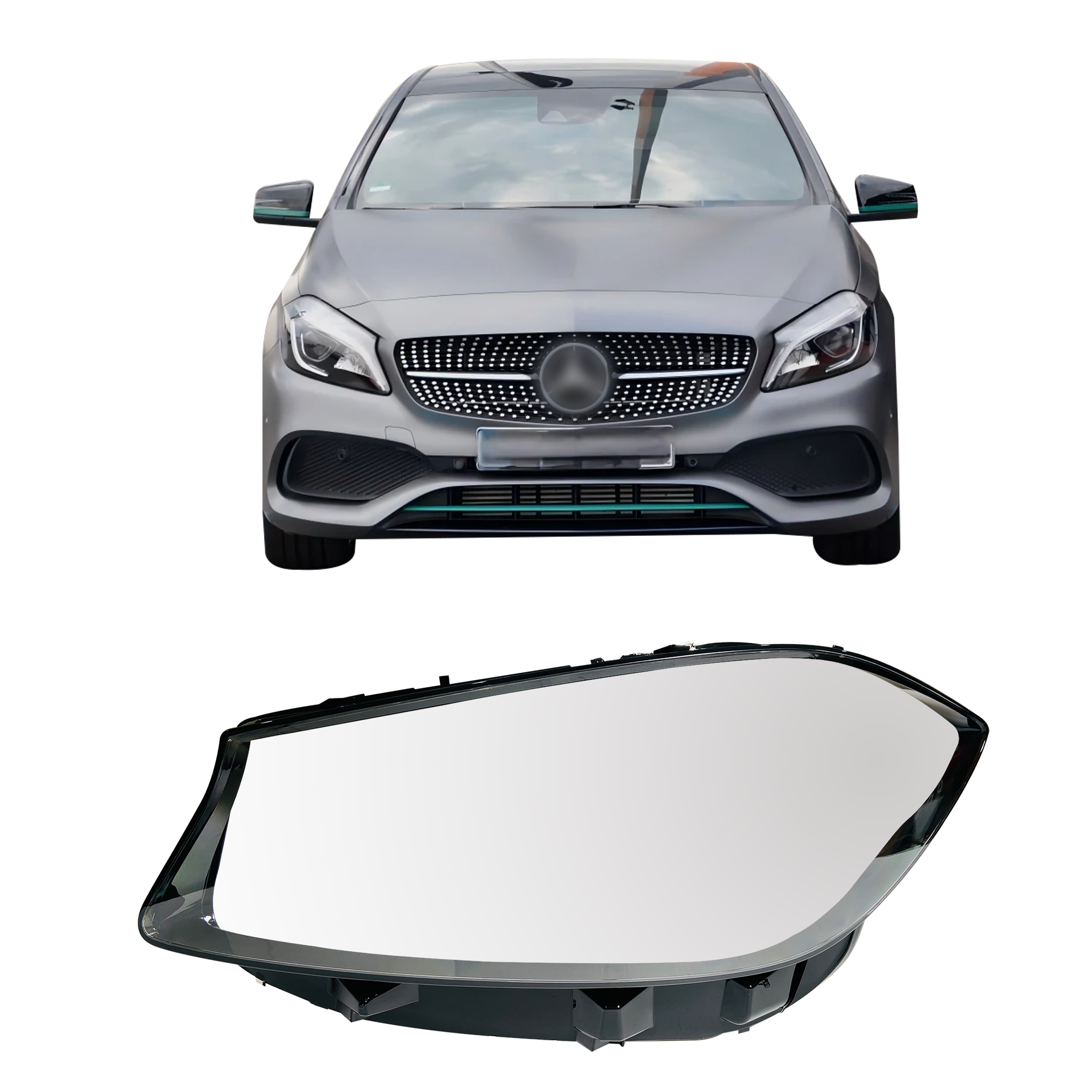 Left (Passenger Side) Headlight Lens for Mercedes Benz A Class W176 (2016-2018)-5