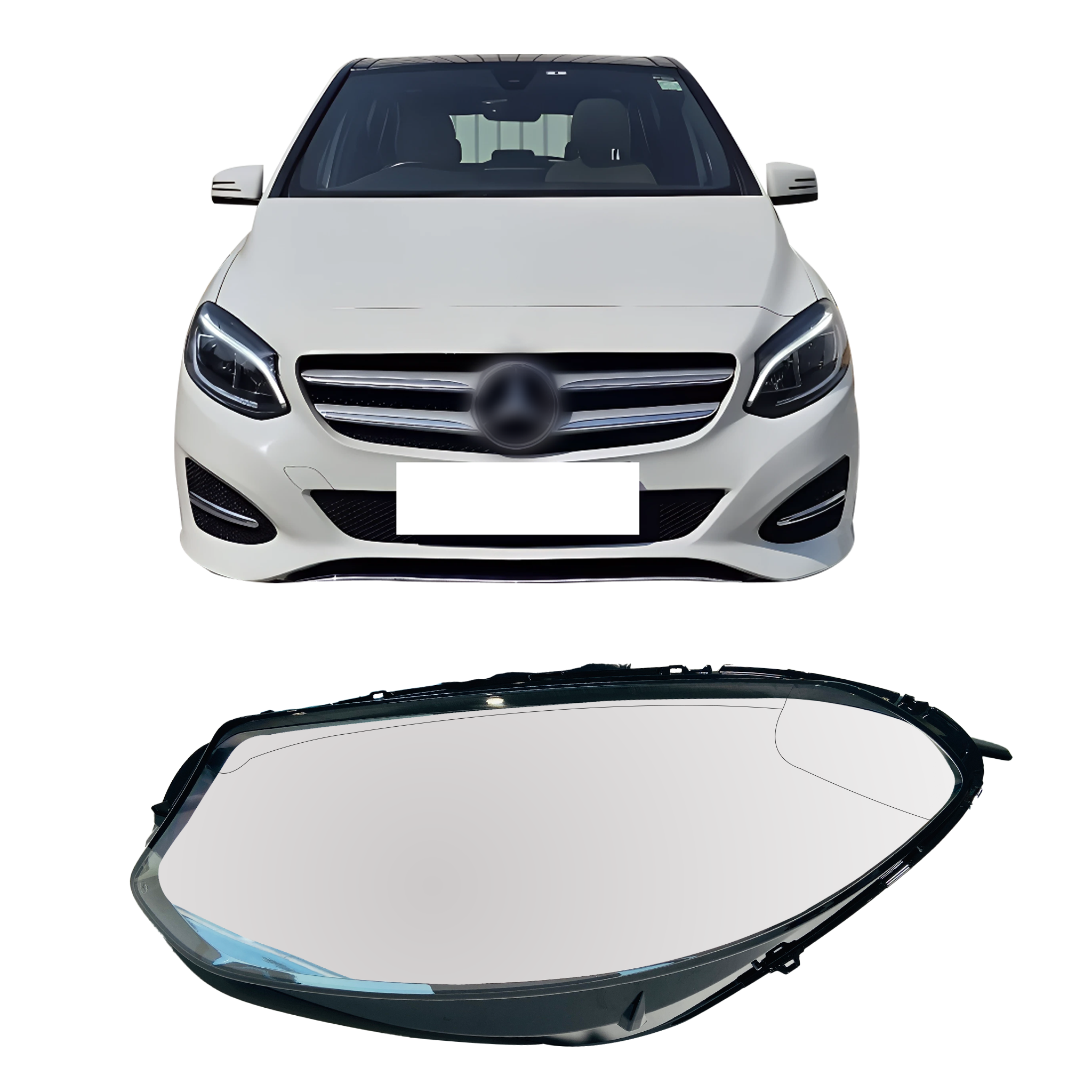 Left (Passenger Side) Headlight Lens for Mercedes Benz B-Class W246 (2016-2019)-3