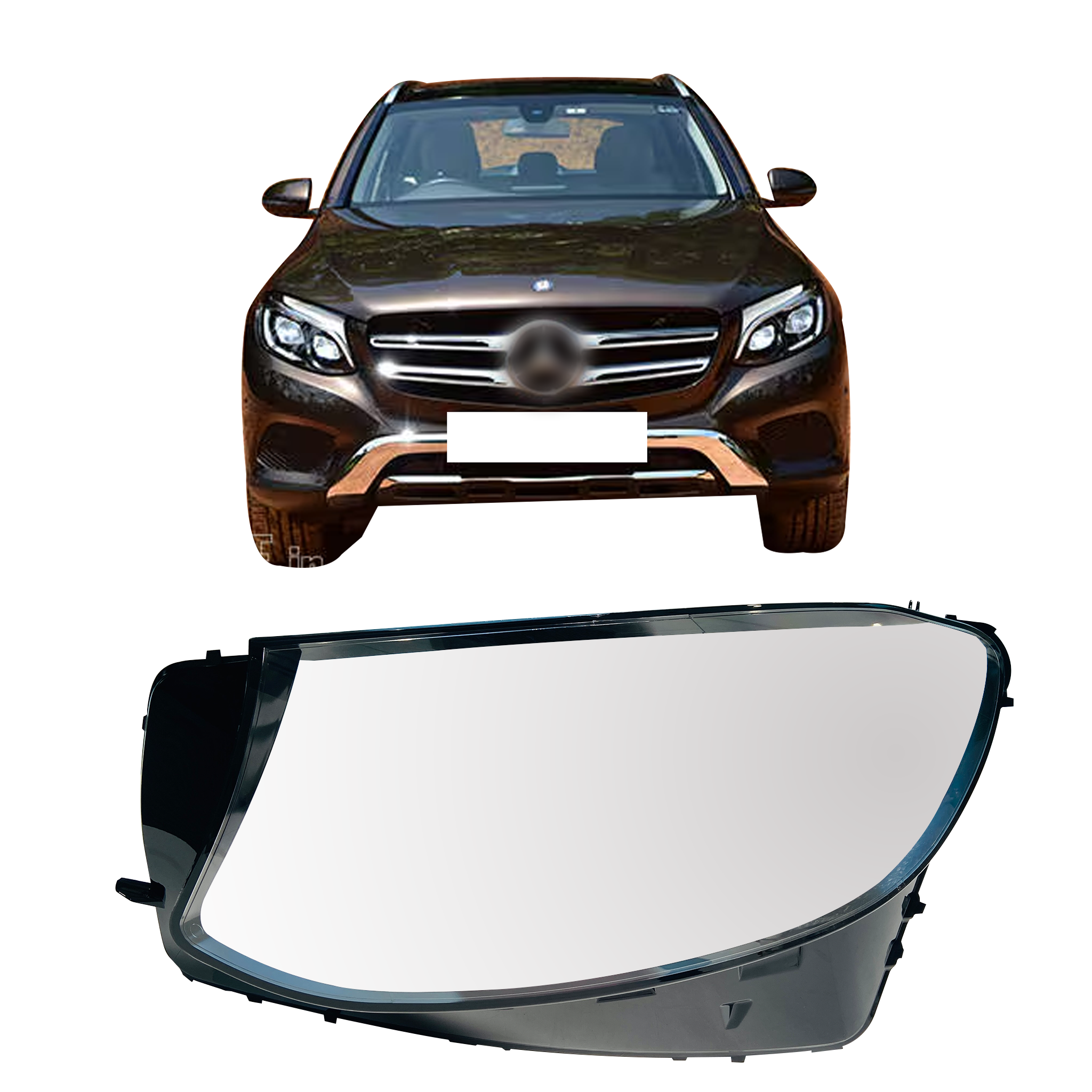 Left (Passenger Side) Headlight Lens for Mercedes Benz GLC X253 (2016-2018)-5
