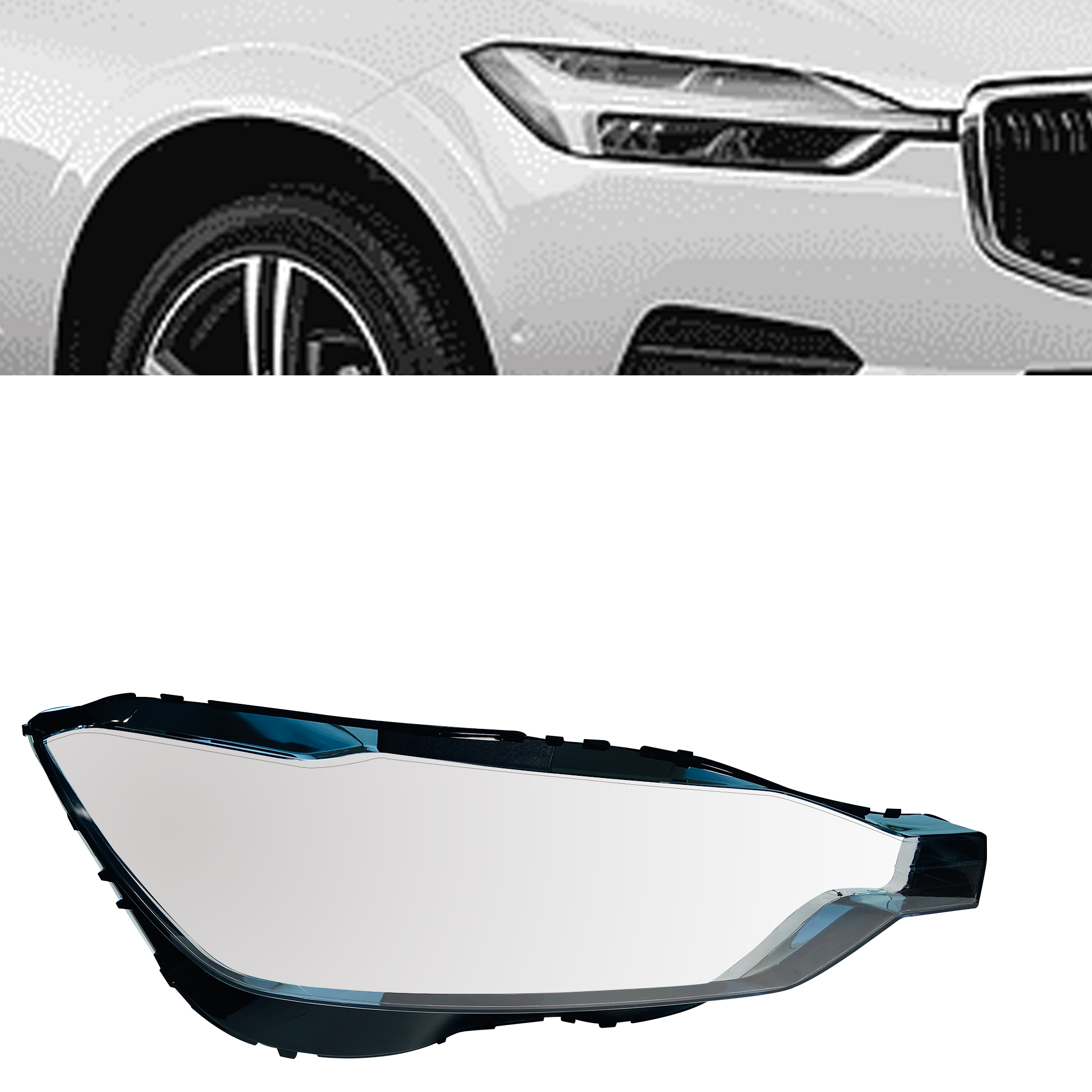 Right (Driver Side) Headlight Lens for VOLVO XC60 (2017-2021)-6
