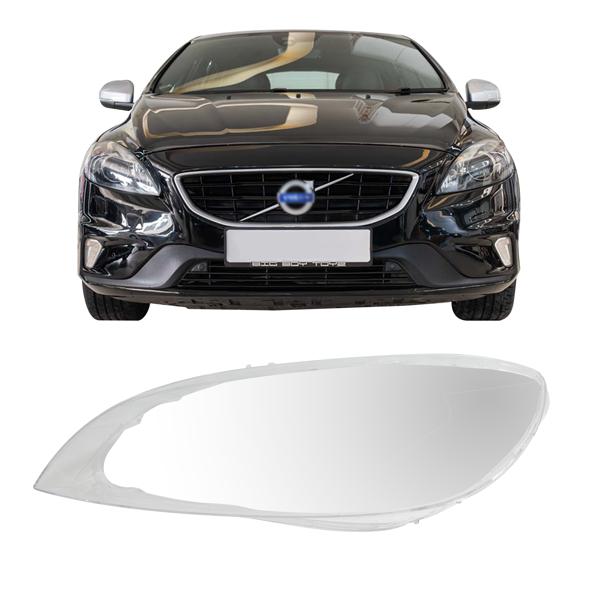Left (Passenger Side) Headlight Lens for VOLVO V40 (2012-2016)-4