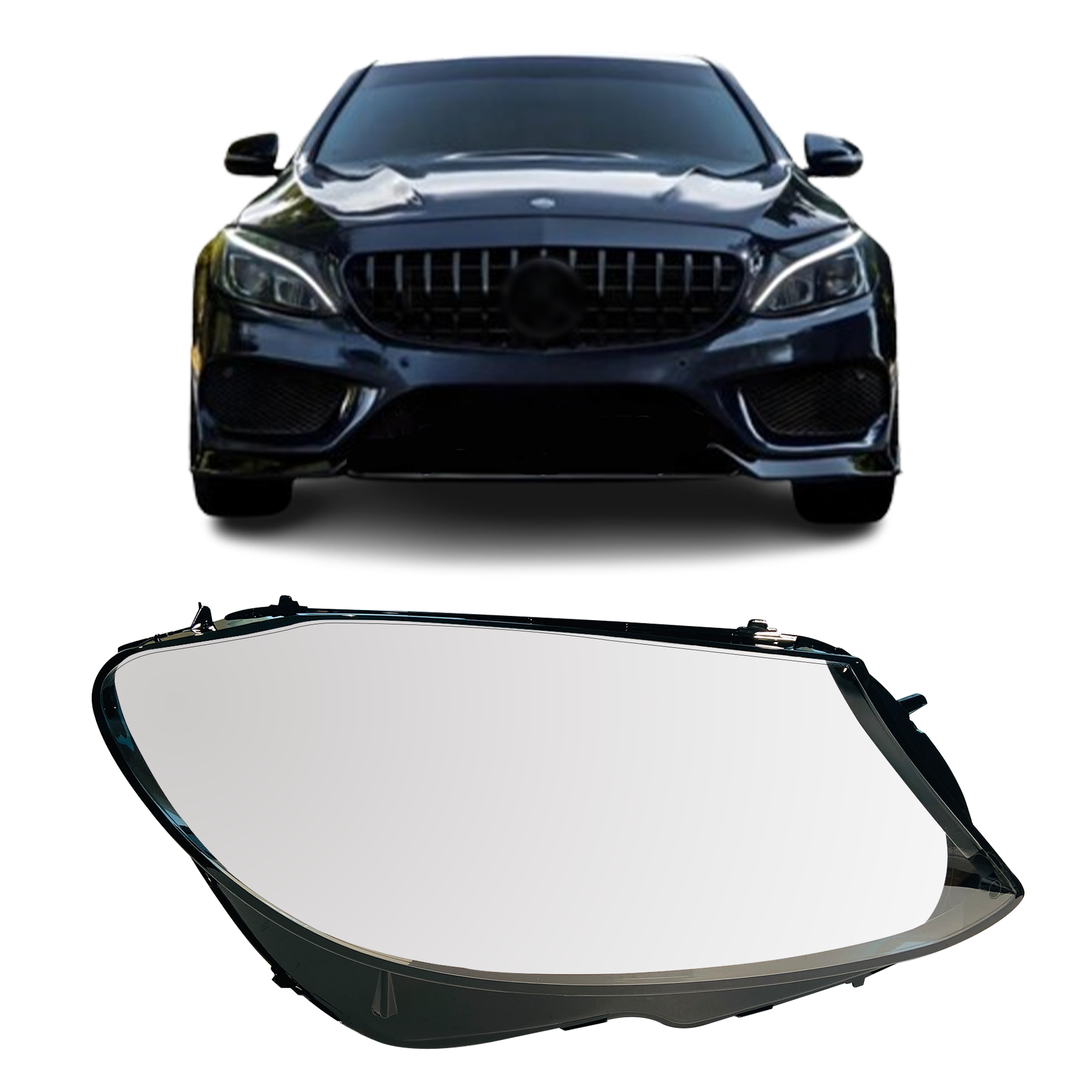 Right (Driver Side) Headlight Lens for Mercedes Benz W205 (2015-2018)-6