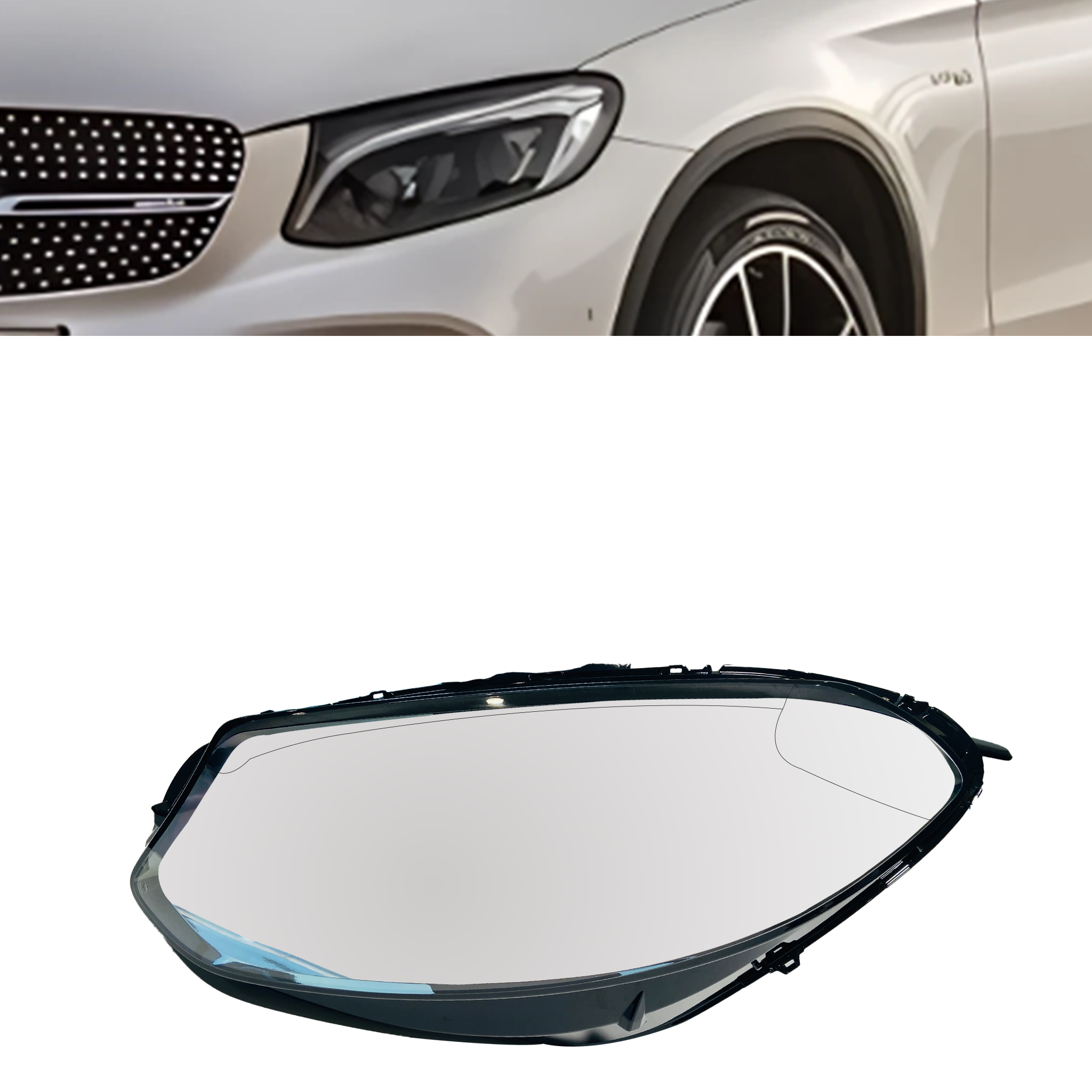 Left (Passenger Side) Headlight Lens for Mercedes Benz B-Class W246 (2016-2019)-3