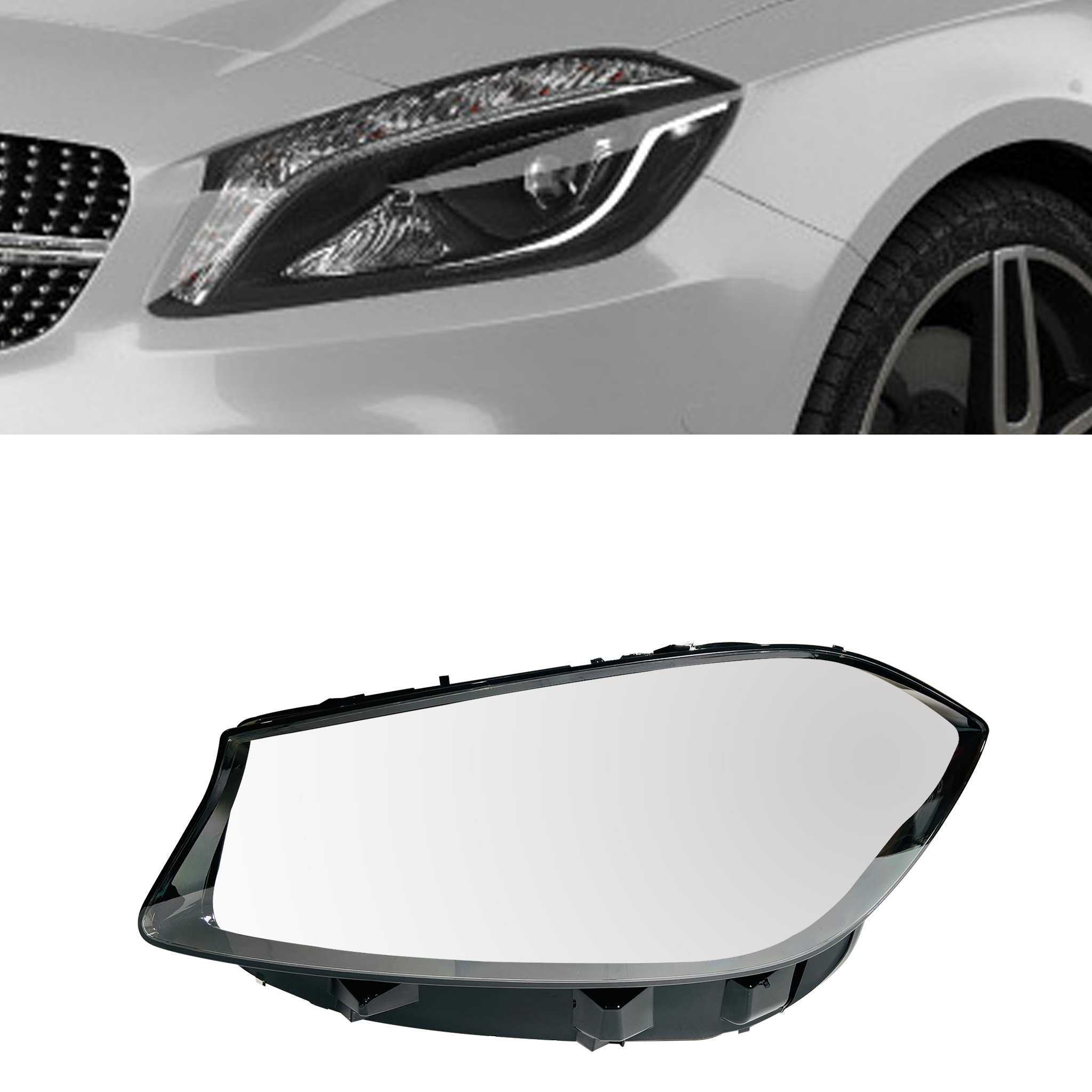 Left (Passenger Side) Headlight Lens for Mercedes Benz A Class W176 (2016-2018)-5