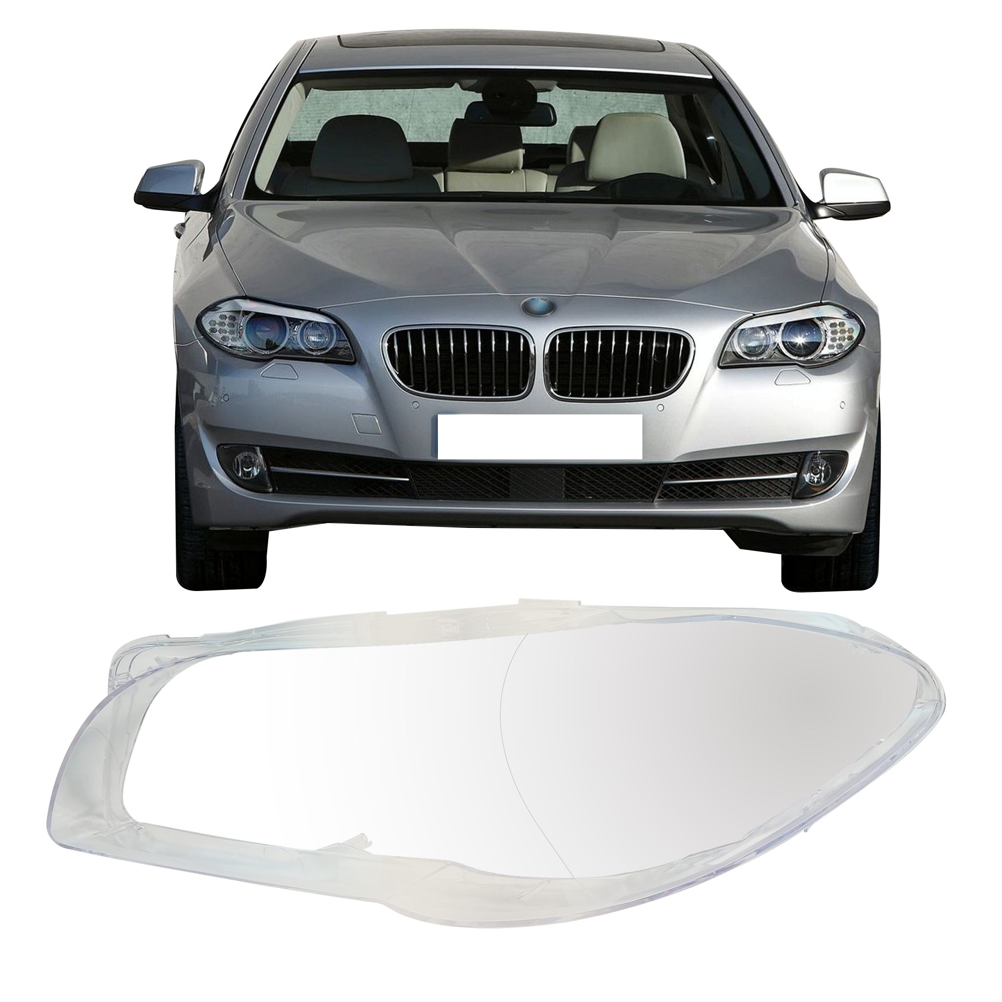 Left (Passenger Side) Headlight Lens for BMW 5 Series F10 (2011-2016)-4