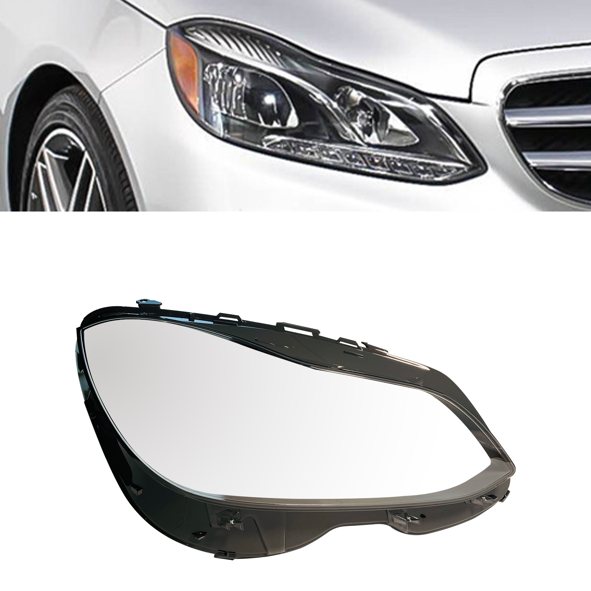 Right (Driver Side) Headlight Lens for Mercedes Benz E Class W212 (2014-2016)-5