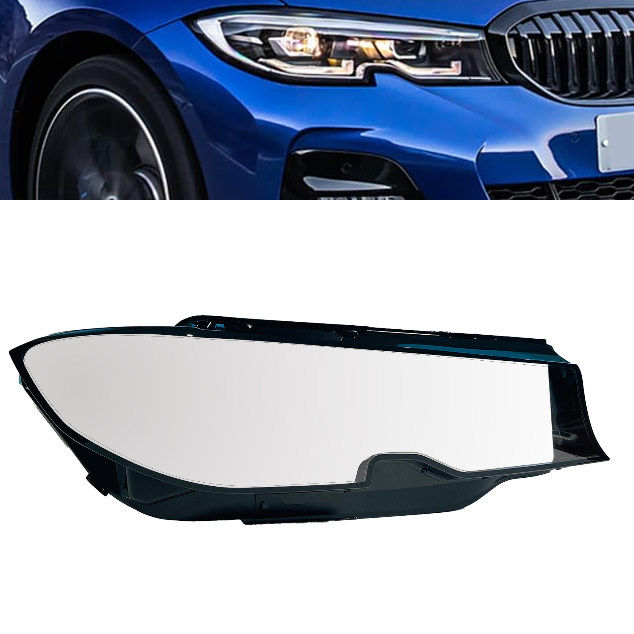 Right (Driver Side) Headlight Lens for BMW 3 Series G20 G28 (2019-2022)-3