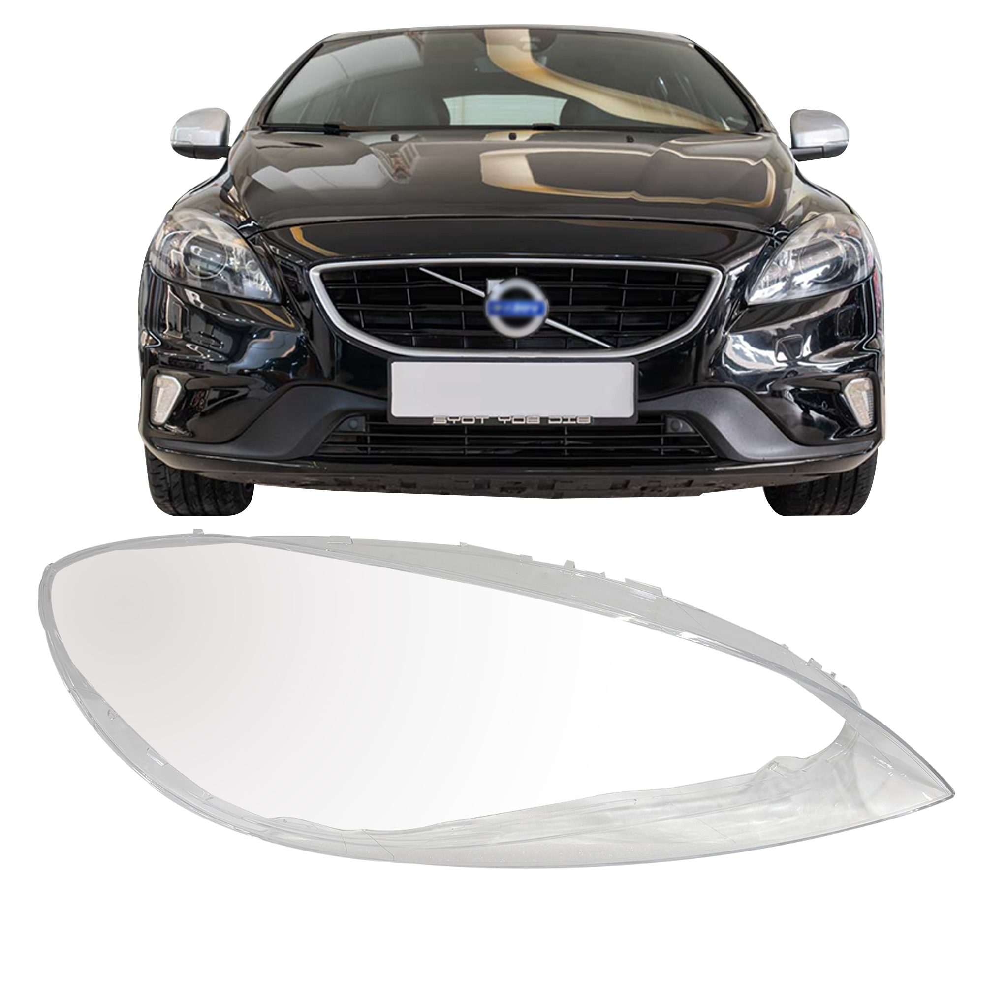 Right (Driver Side) Headlight Lens for VOLVO V40 (2012-2016)-4