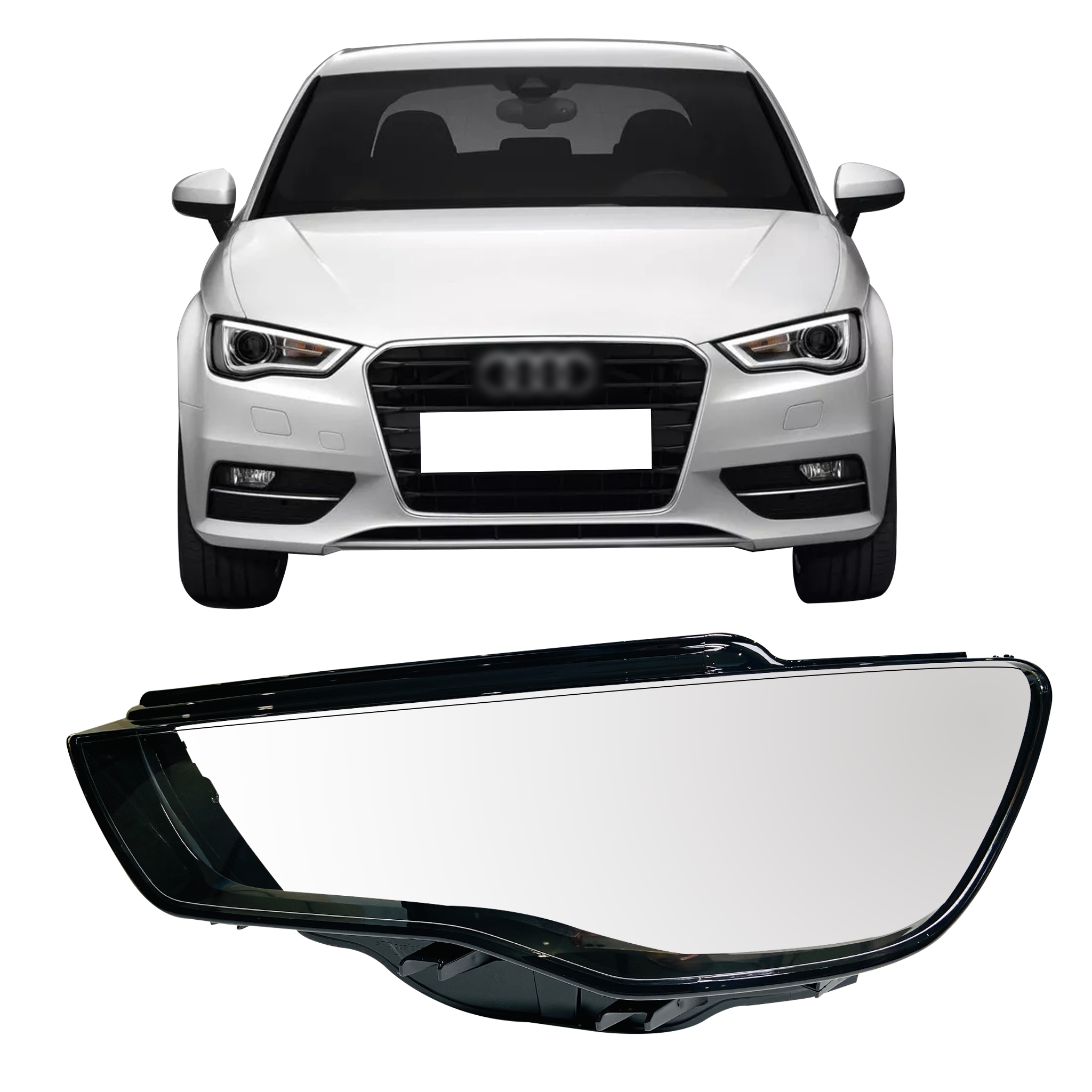 Left (Passenger Side) Headlight Lens for Audi A3 (2013-2015)-6