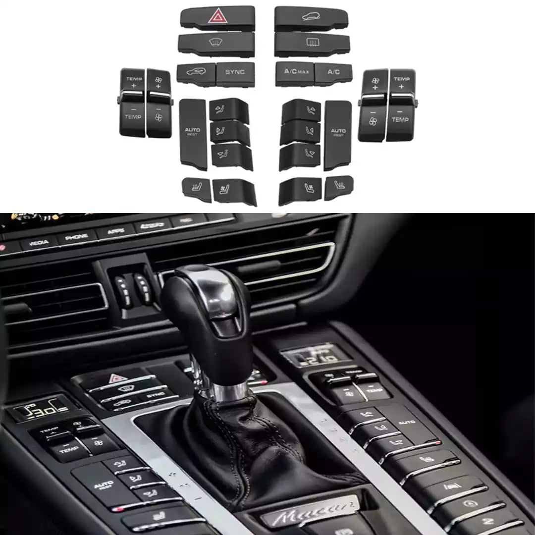 AC Button Set for VW TOUAREG 7P (2012-2018) in Black color 24-piece