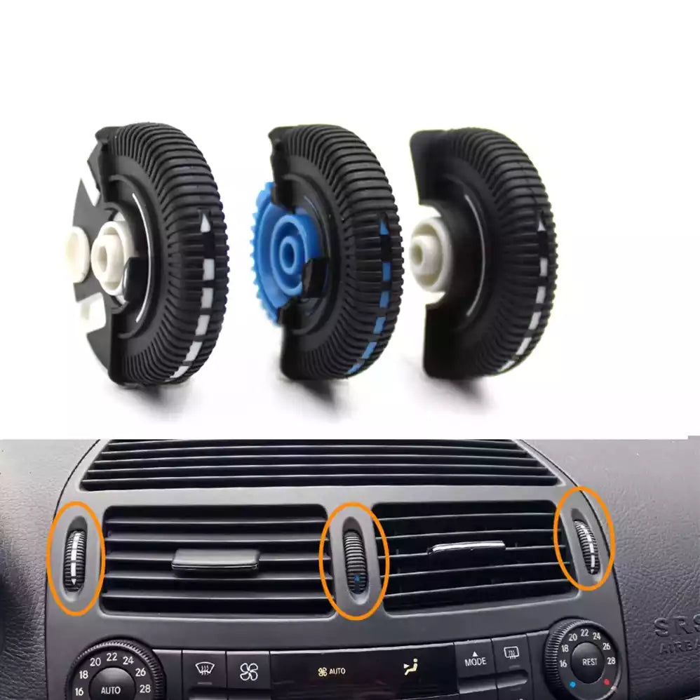 AC Vent Repair Kit Set for MERCEDES-BENZ E-CLASS W211 (2003) in Black color Model B Roller Wheel
