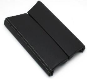 Armrest Storage Case Cover Set for MERCEDES-BENZ C-CLASS W205 (2014-2023) in Black with White Line color