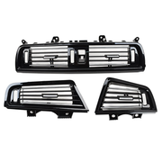 BMW 5 Series F10 Sedan (2010-2016) Piano Black AC Vent Grille Set With Chrome (3pcs)_1