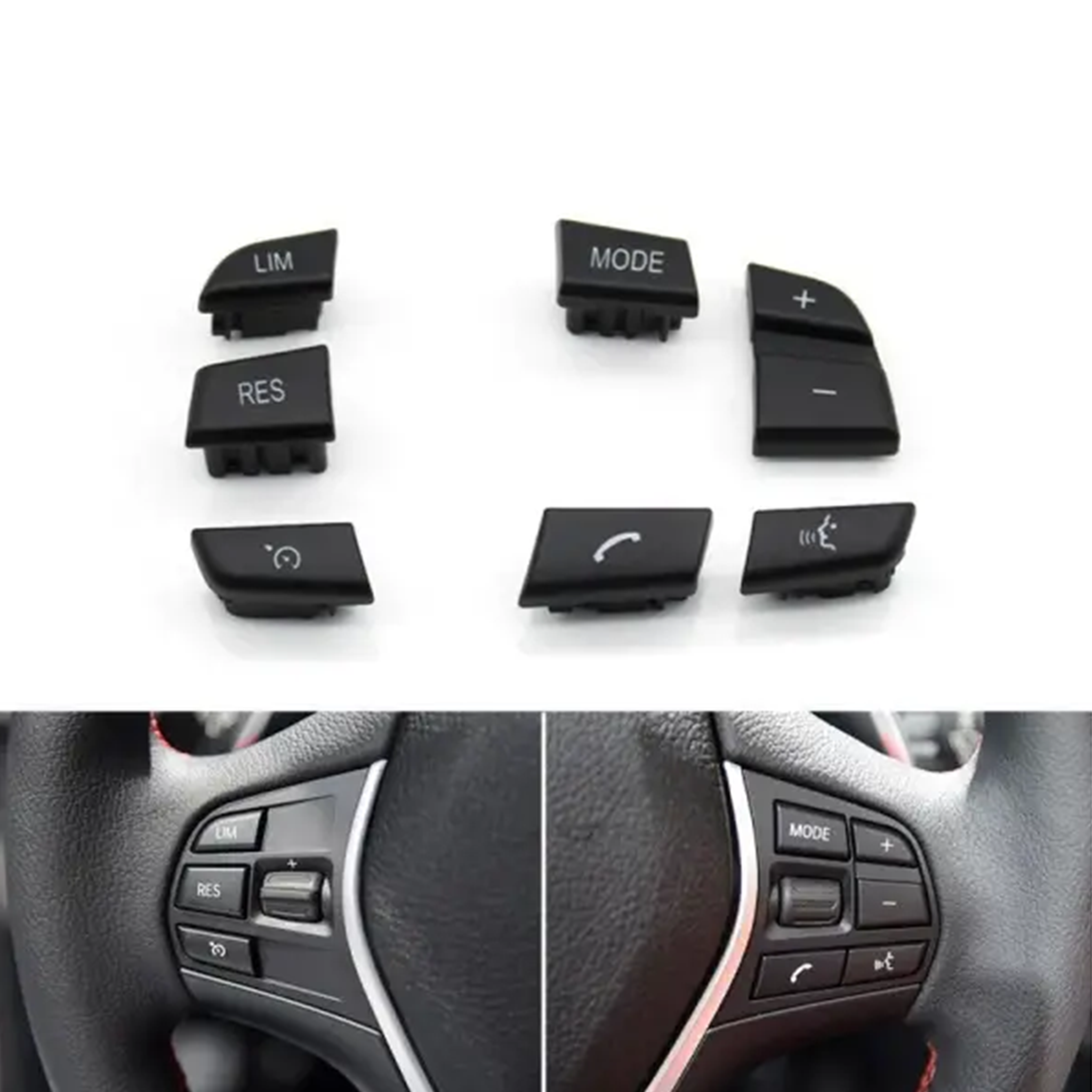 BMW 5 Series Sedan (2011-2019) Black Steering Wheel Button Sets Model B (F10) 1