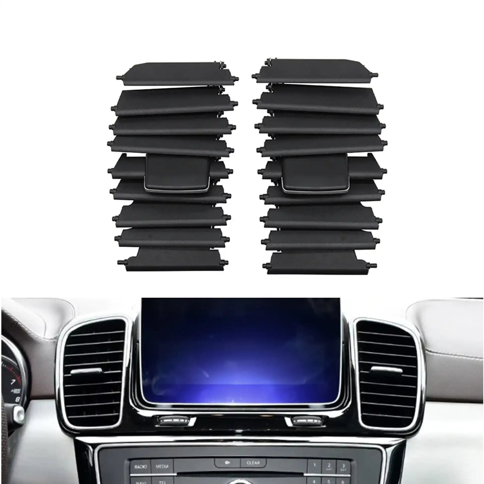 Central AC Vent Repair Kit Set for MERCEDES-BENZ GLE C292 (2016-2019) in Black color New Model
