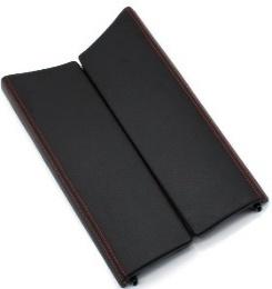 Central Armrest Storage Case Cover Set for MERCEDES-BENZ C-CLASS W205 (2014-2023) in Black with Red Line color