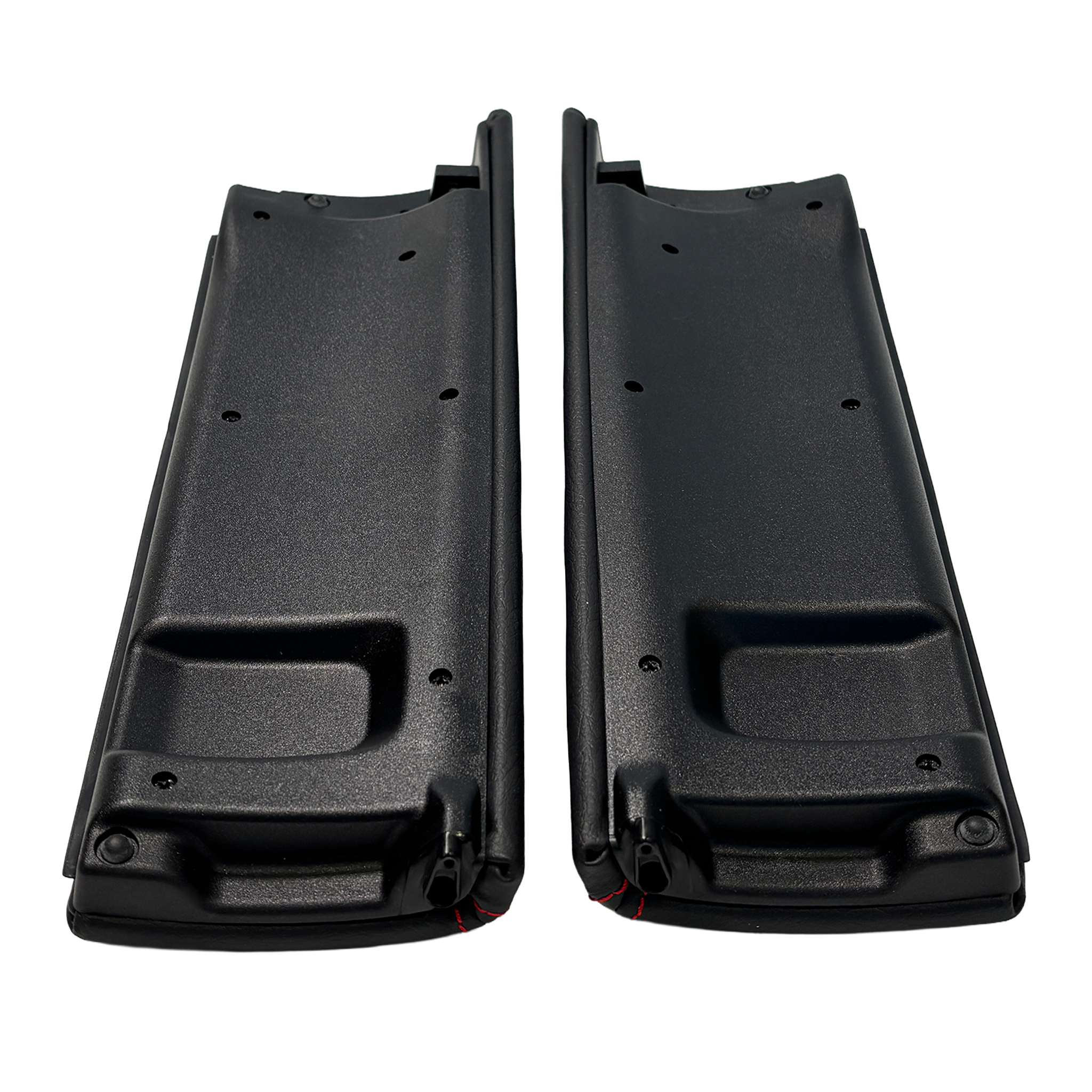 Central Armrest Storage Case Cover Set for MERCEDES-BENZ C-CLASS W205 (2014-2023) in Black with Red Line color