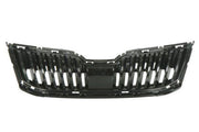 Centre Radiator Grille for MERCEDES-BENZ C-CLASS W205 (2014-2023) in Chrome color with painted black surface and trim strip, High Gloss