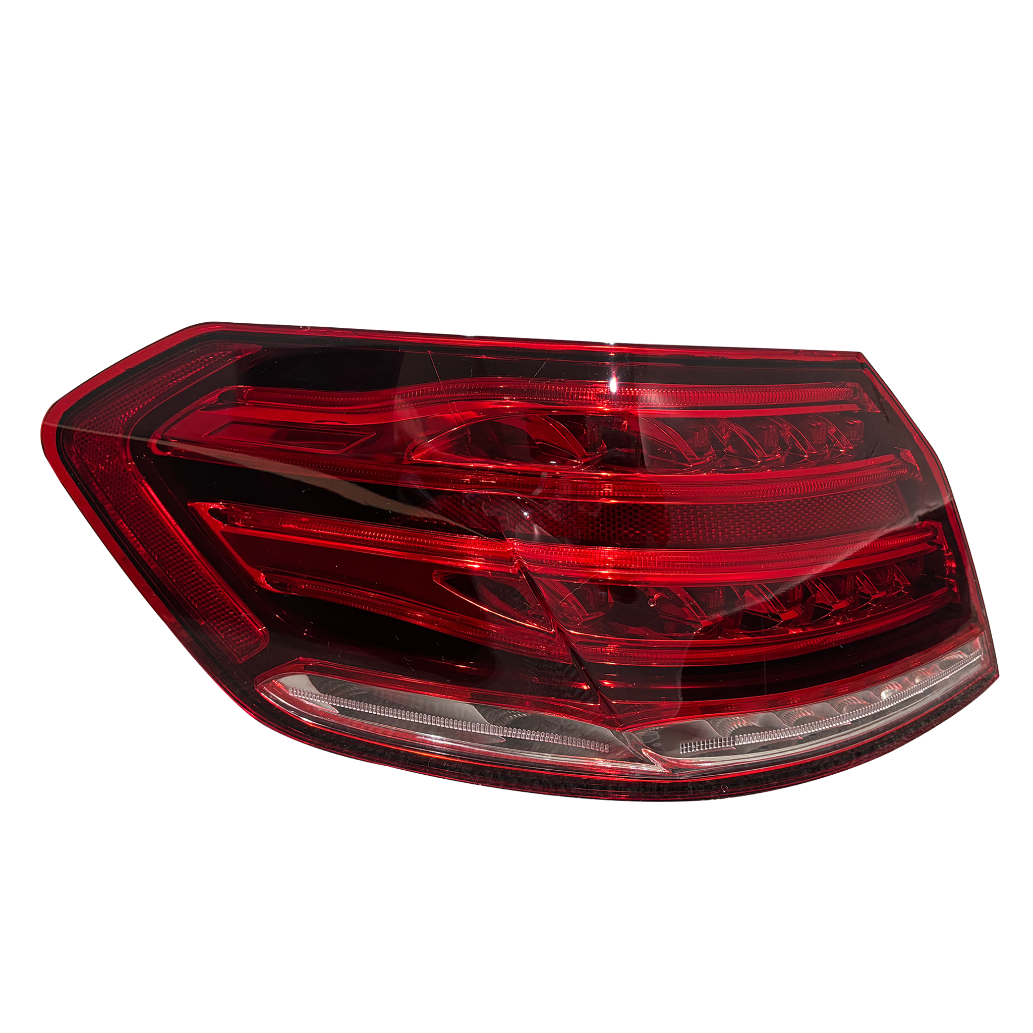 Outer Left Tail Light Assembly for MERCEDES-BENZ E-CLASS W212 (2009-2013) in Red/Clear color